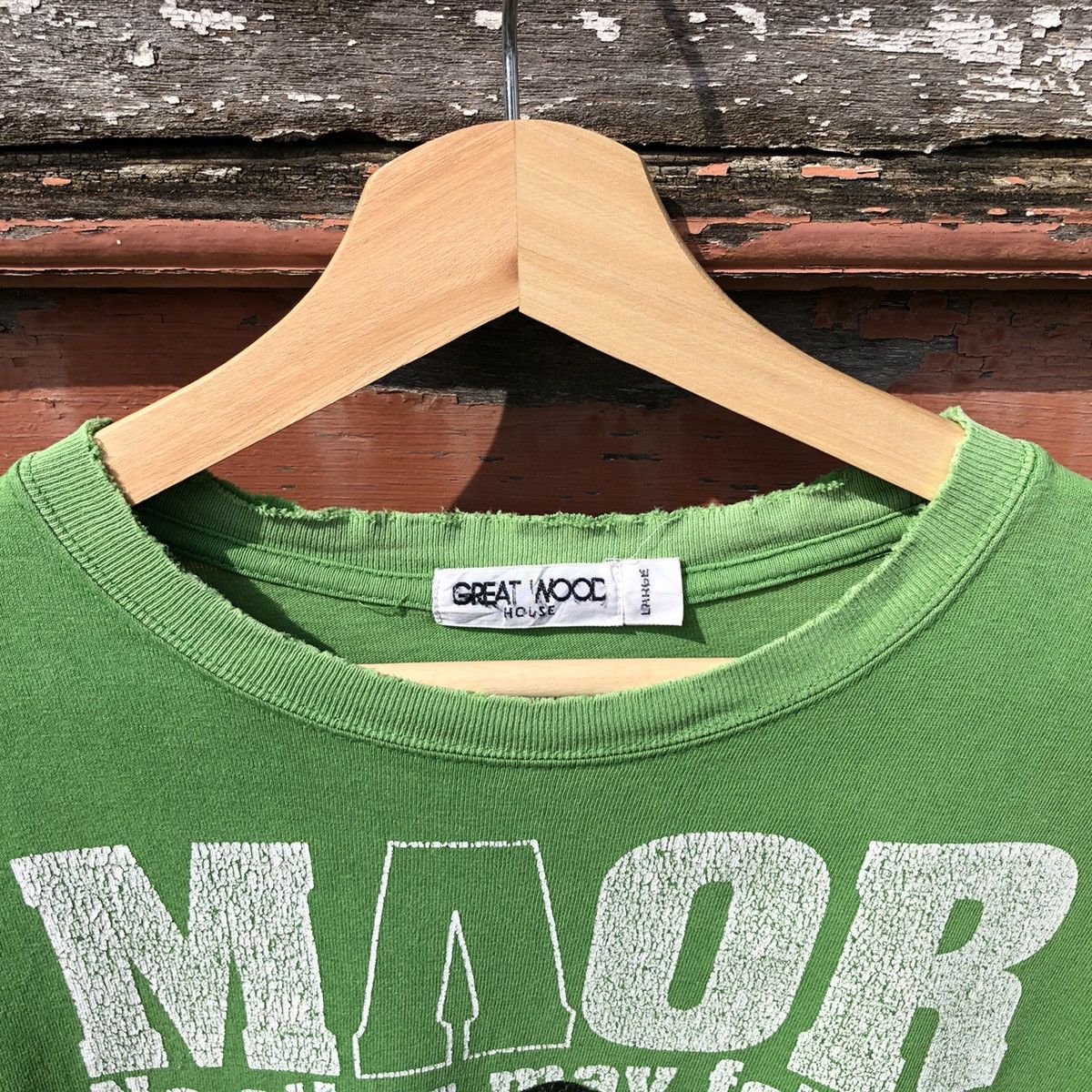 Japanese Brand 🔥Steals🔥 Distressed GREAT WOOD HOUSE Faded Tshirt Size US L / EU 52-54 / 3 - 7 Thumbnail