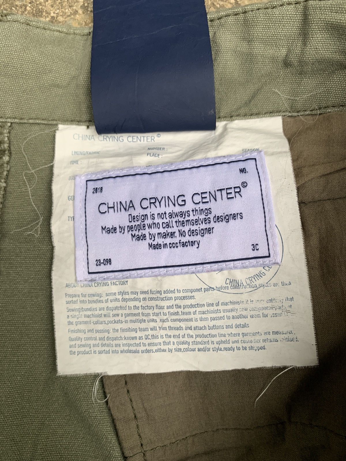 Japanese Brand China Crying Center Green Army Baggy Baloon Canvas Pants Size US 36 / EU 52 - 8 Thumbnail