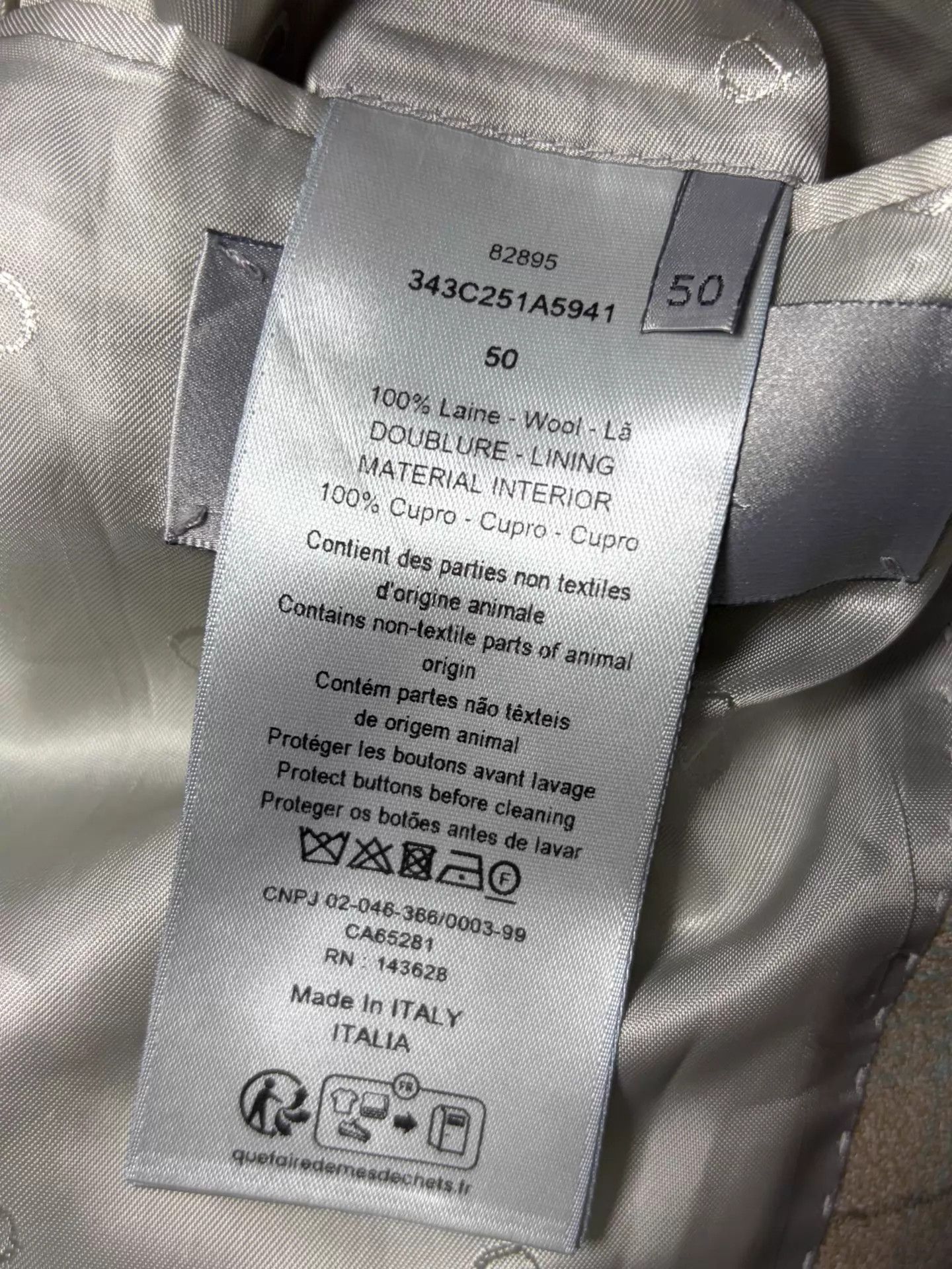 Dior Dior Men's 50 New 100% Wool Suit Jacket Italy Size 50R - 4 Thumbnail
