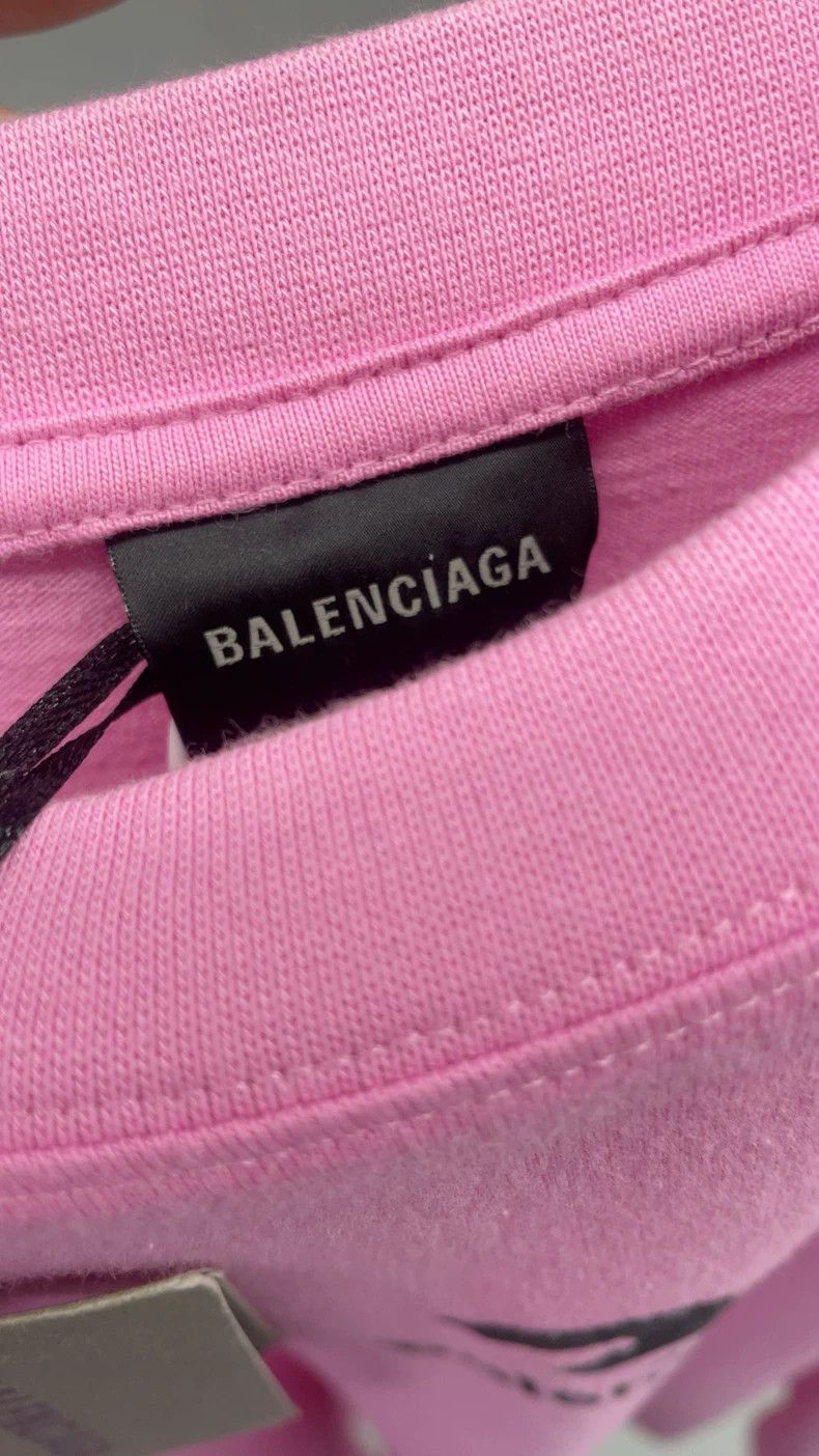Balenciaga Balenciaga Pink Printed Short Sleeve Women's L Size Size US L / EU 52-54 / 3 - 5 Thumbnail