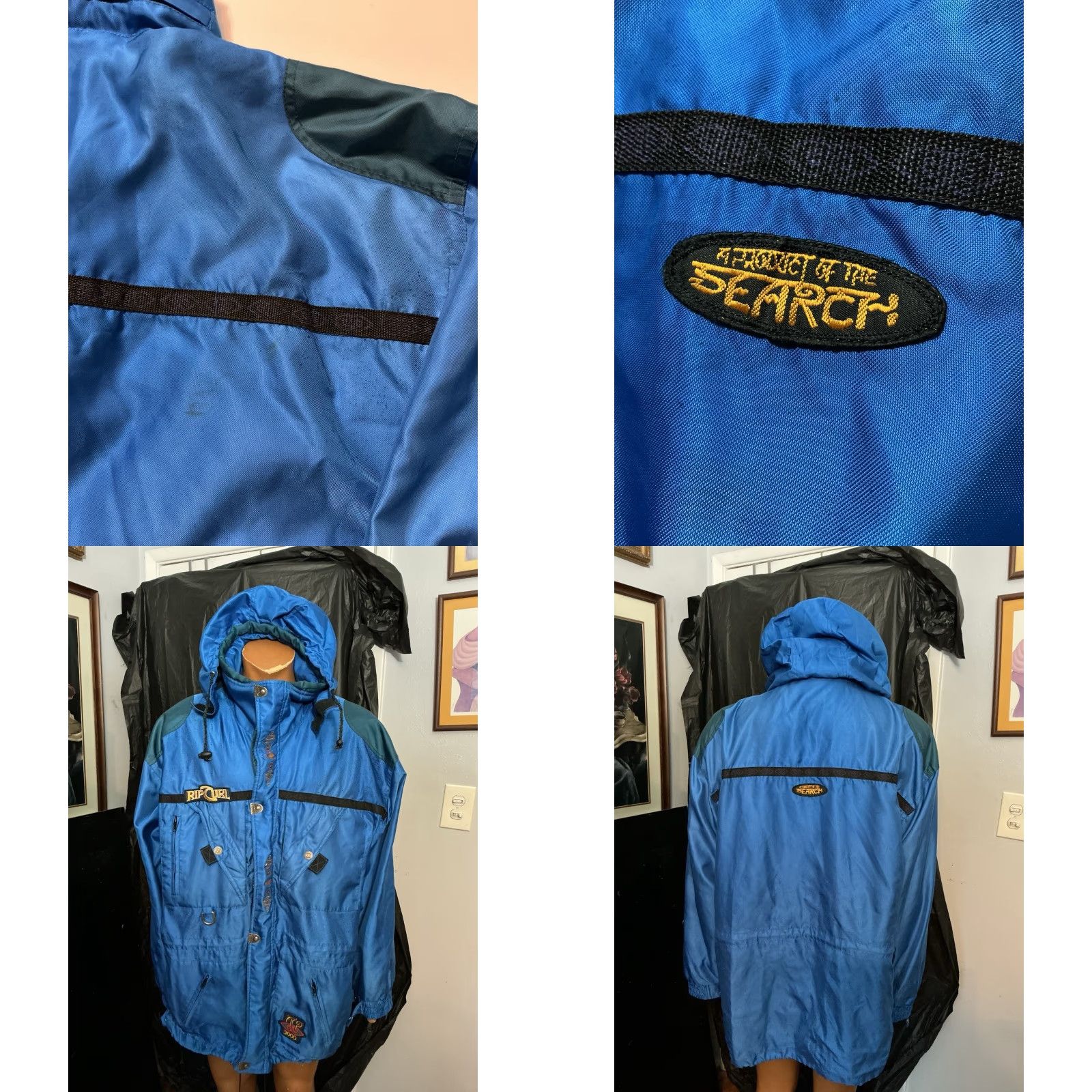 Rip Curl VINTAGE Rip Curl ALP 3000 Jacket XL Blue Snow Ski Zip Mens 90s CelTech Waterproof Full Zip Hooded Size US XL / EU 56 / 4 - 11 Thumbnail