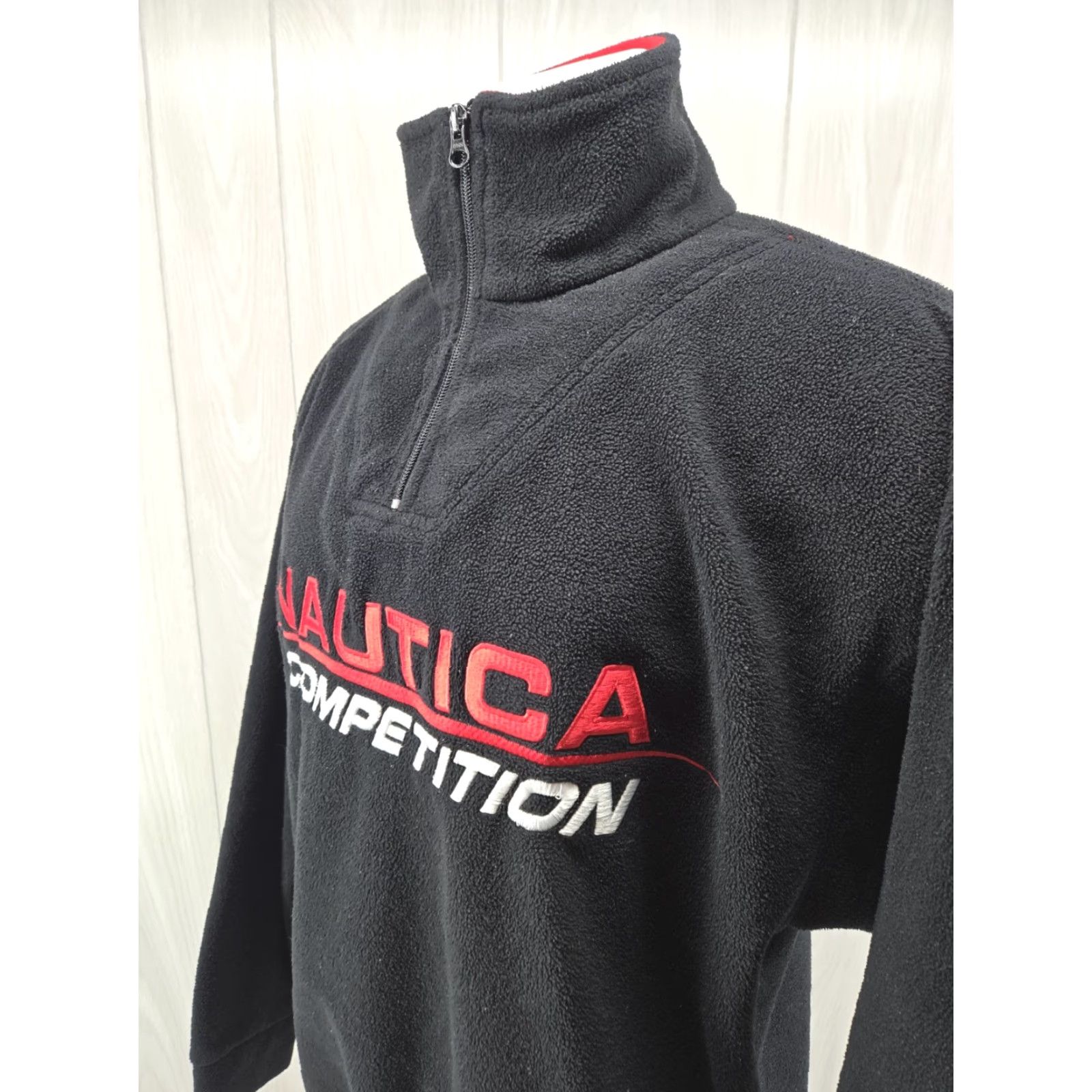 Nautica VINTAGE Nautica Competition Fleece Pullover Mens Large Black 1/4 Zip USA 90s Size US L / EU 52-54 / 3 - 6 Thumbnail