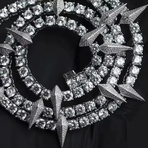 Jewelry 20" Tennis Chain Spike Charm Necklace🔥🔥🔥 Size ONE SIZE - 2 Thumbnail