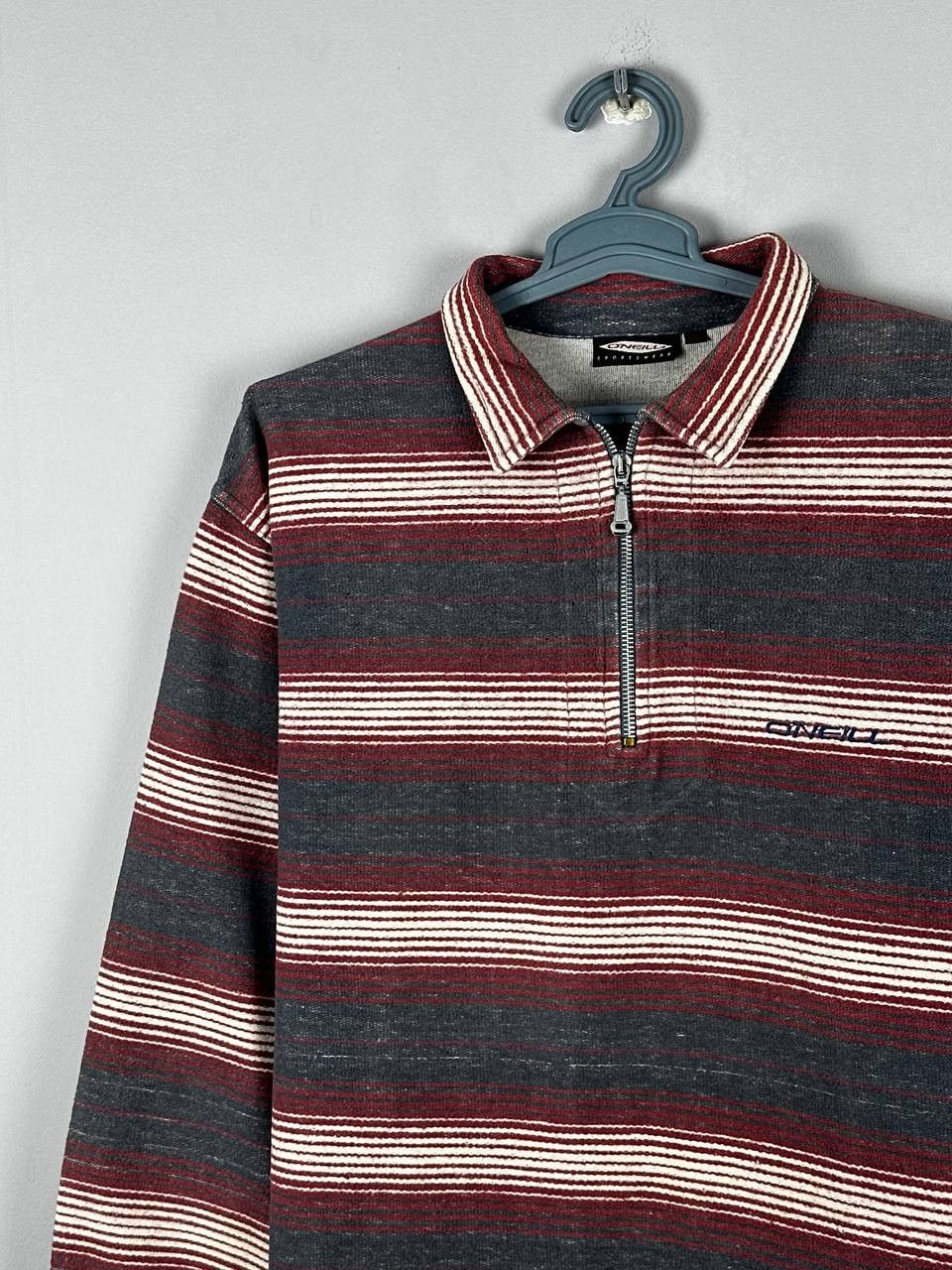 O'Neill Vintage 90s Oneill Sweatshirt Rare Rugby Striped Size US M / EU 48-50 / 2 - 3 Thumbnail