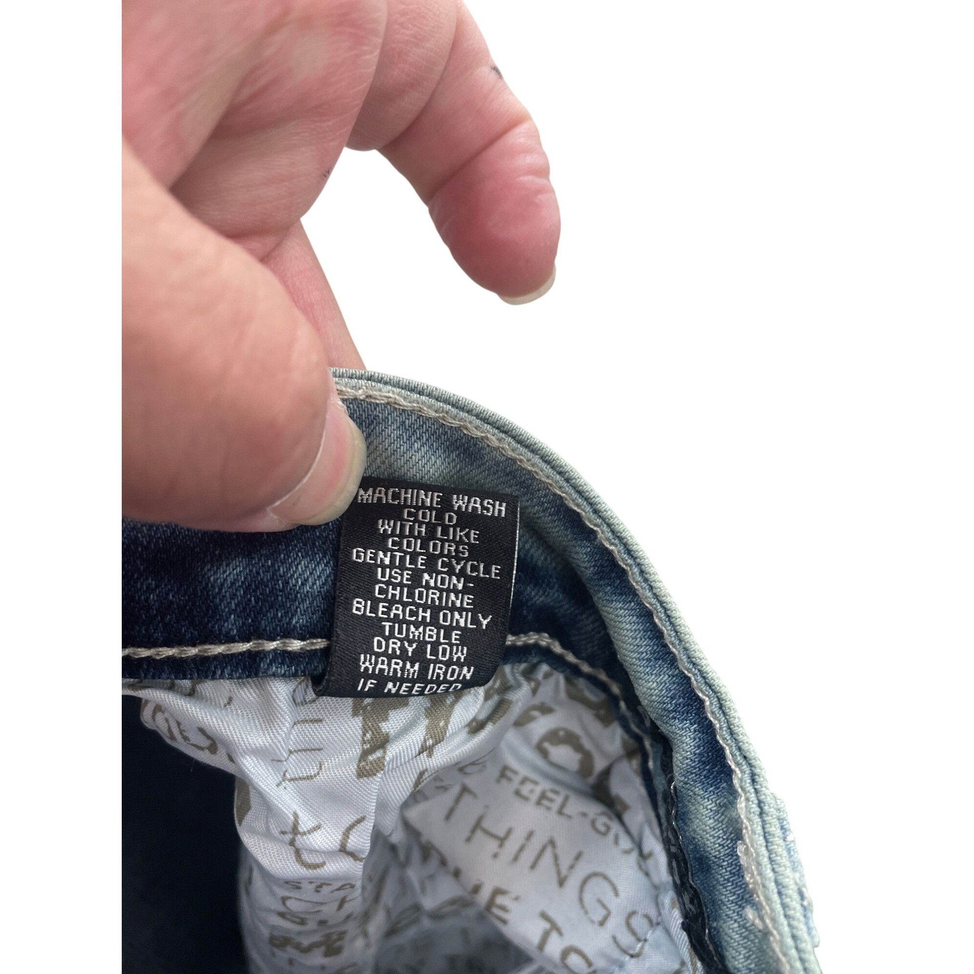 Other Black Premium Mens blue acid distressed Boot Cut Denim Jeans Size US 34 / EU 50 - 15 Thumbnail