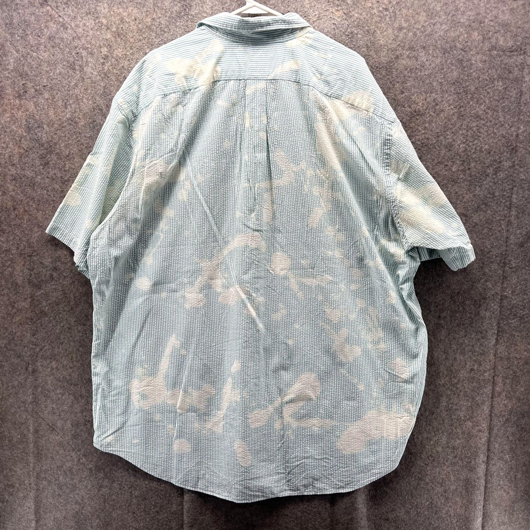 Ralph Lauren Ralph Lauren Shirt Mens 2XLT Green Seersucker Short Sleeve Button Tall Bleached Size US XXL / EU 58 / 5 - 2 Thumbnail