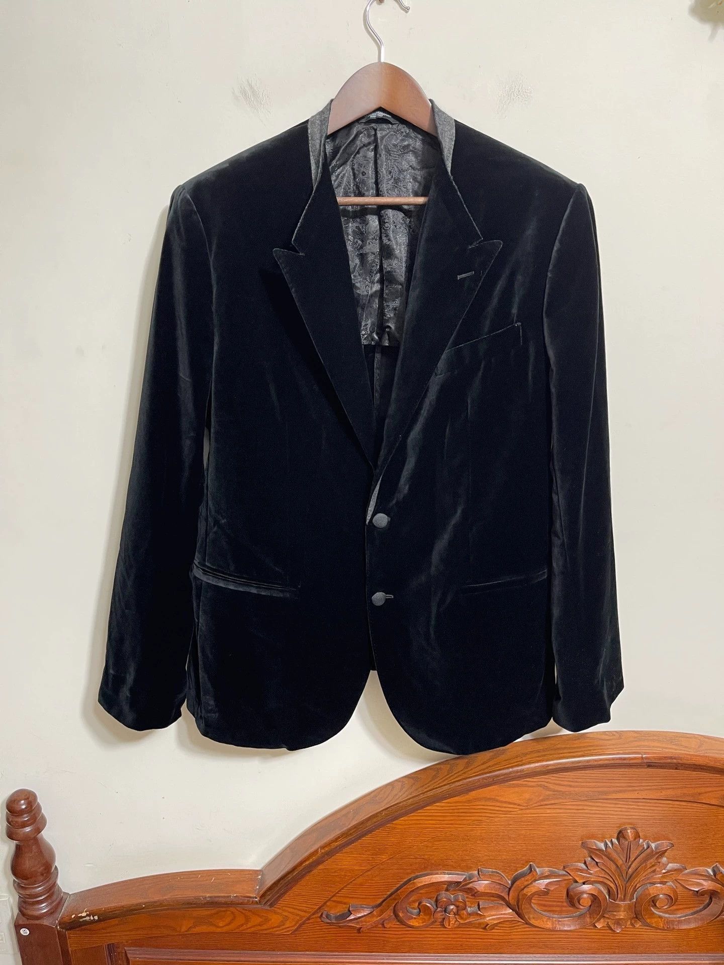 Dolce & Gabbana Black Velvet Single-Breasted Light Jacket Size US XXS / EU 40 - 2 Thumbnail