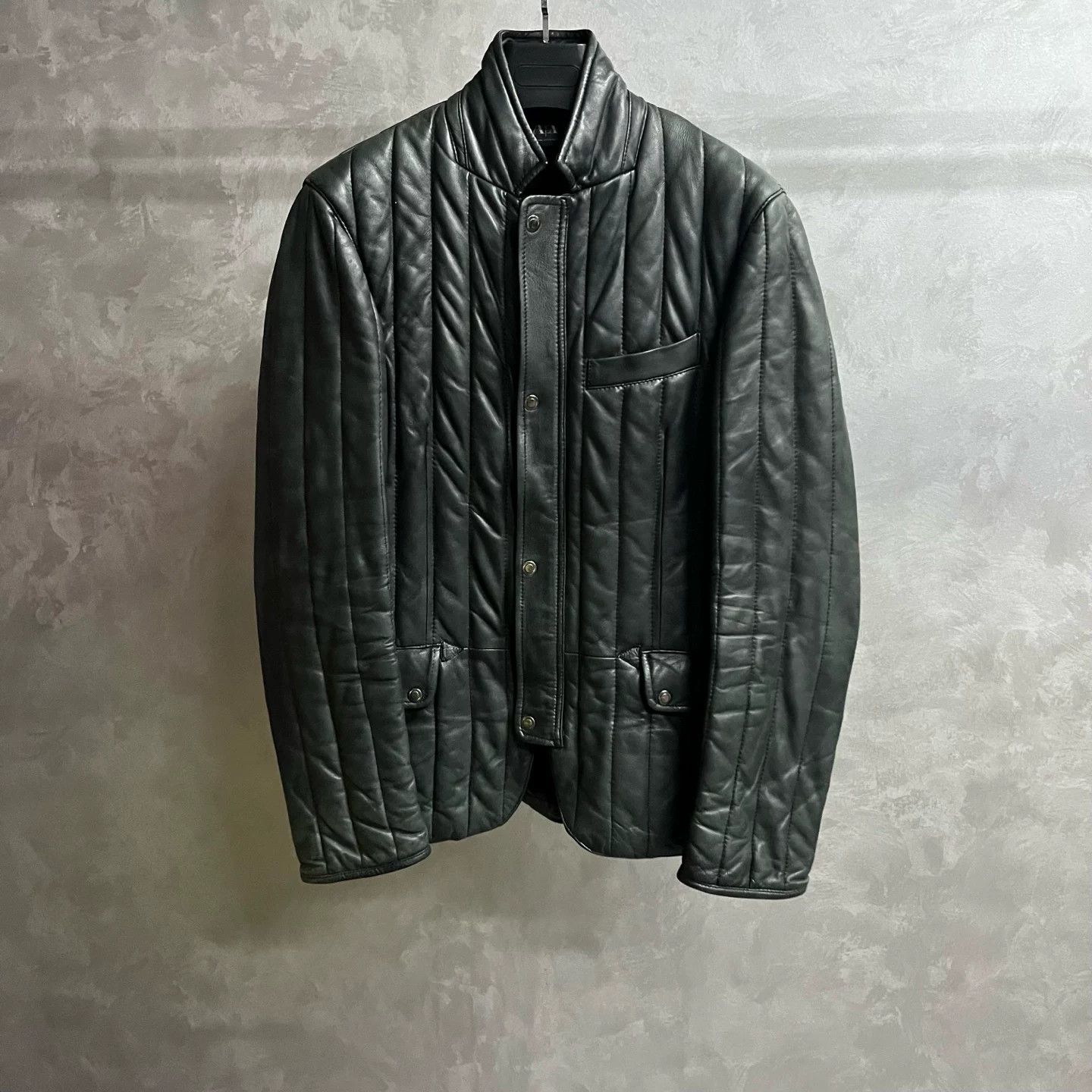 Armani Armani Latest Black Leather Jacket Size US M / EU 48-50 / 2 - 1 Thumbnail