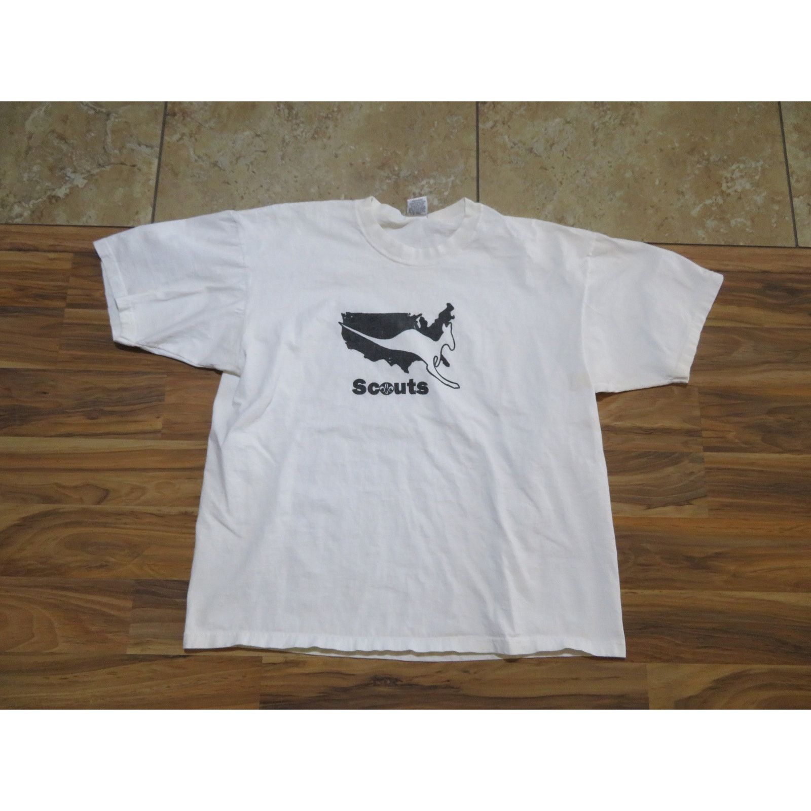 Lee 90s Boy Scouts BSA United States Kangaroo White T-shirt Sz L Size US L / EU 52-54 / 3 - 1 Thumbnail