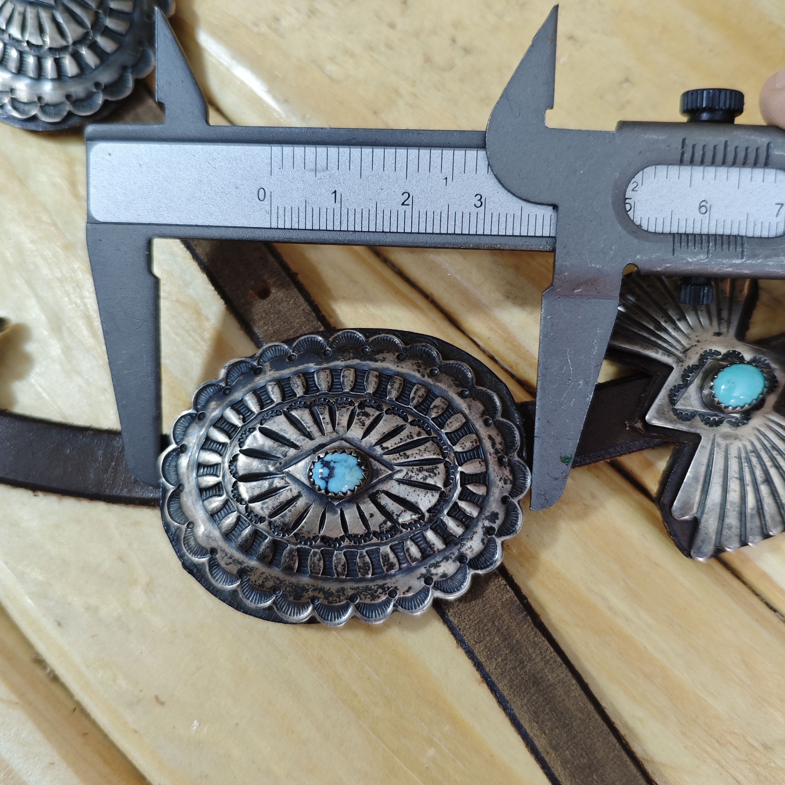 James Reid Sterling silver concho belt by James Reid Size 36 - 10 Thumbnail