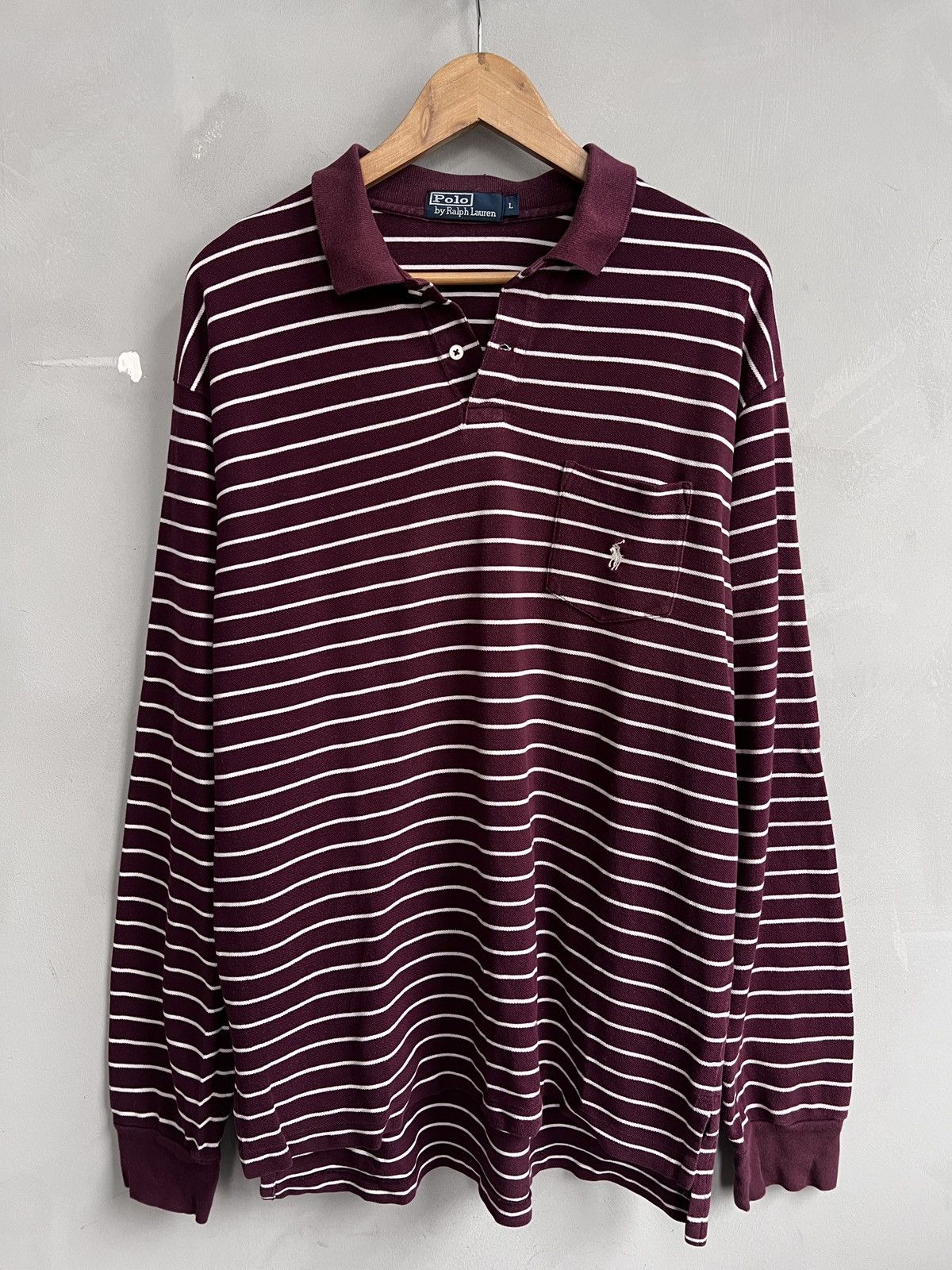 Polo Ralph Lauren Polo Ralph Lauren rugby Longsleeve Striped Burgundy color Size US L / EU 52-54 / 3 - 1 Thumbnail