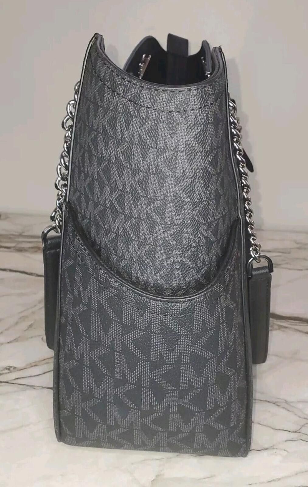 Michael Kors Michael Kors Jet Set Travel Large Chain Tote Black Monogram Size ONE SIZE - 5 Thumbnail