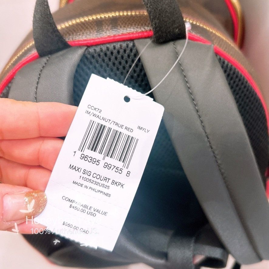 Coach NWT Coach Court Backpack In Maxi Signature Canvas CCK72 Size ONE SIZE - 3 Thumbnail