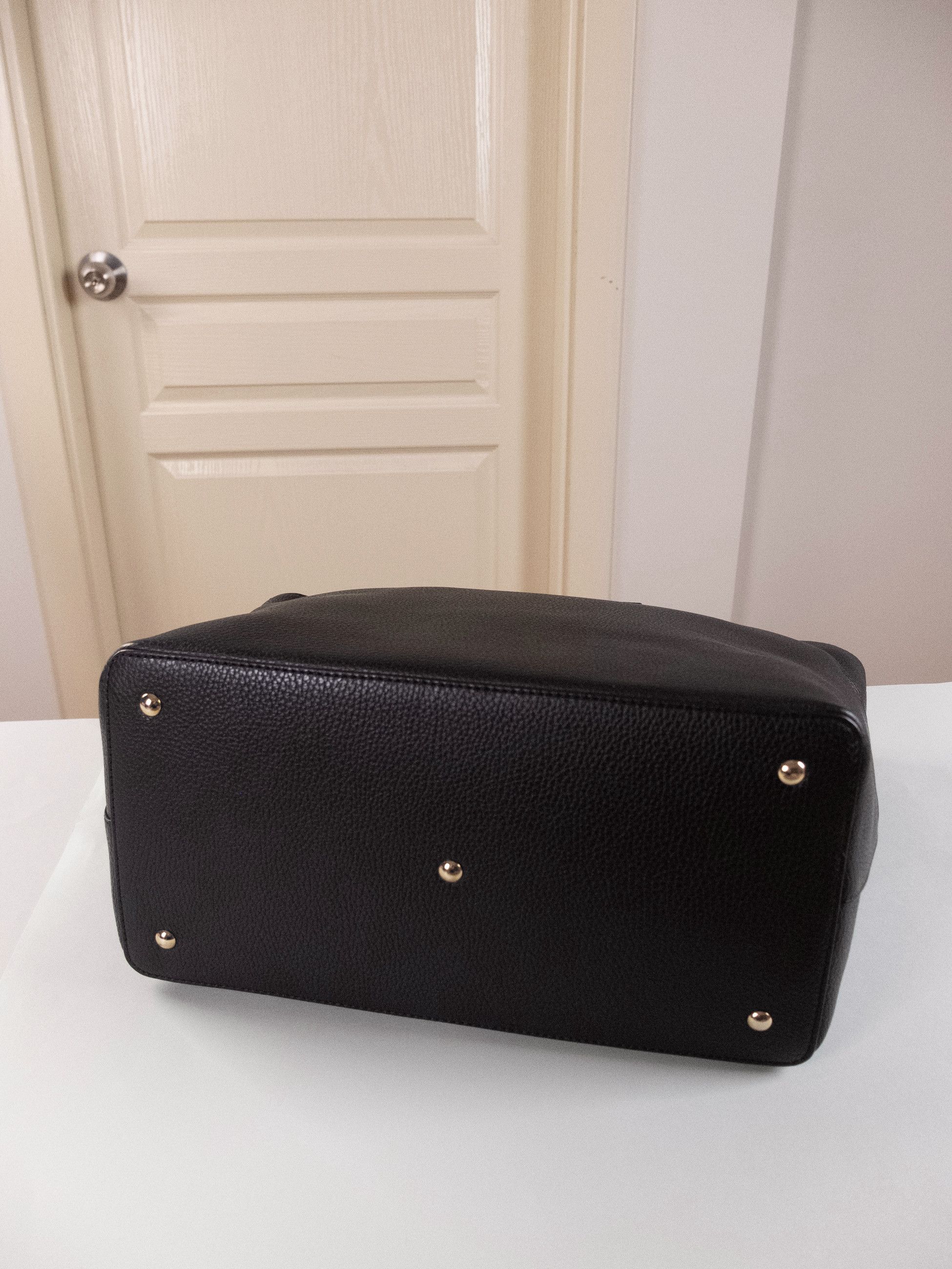 Santoni SANTONI black classic shopper leather tote bag authentic NWT Size ONE SIZE - 5 Thumbnail