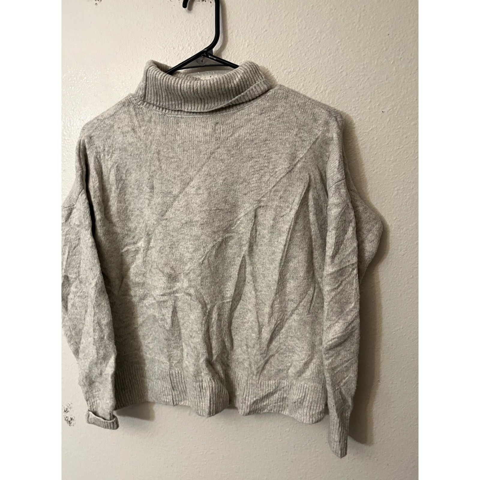 Loft Loft Sweater Women Size XSP Gray Turtleneck Acrylic Blend Fall Size XS / US 0-2 / IT 36-38 - 3 Thumbnail
