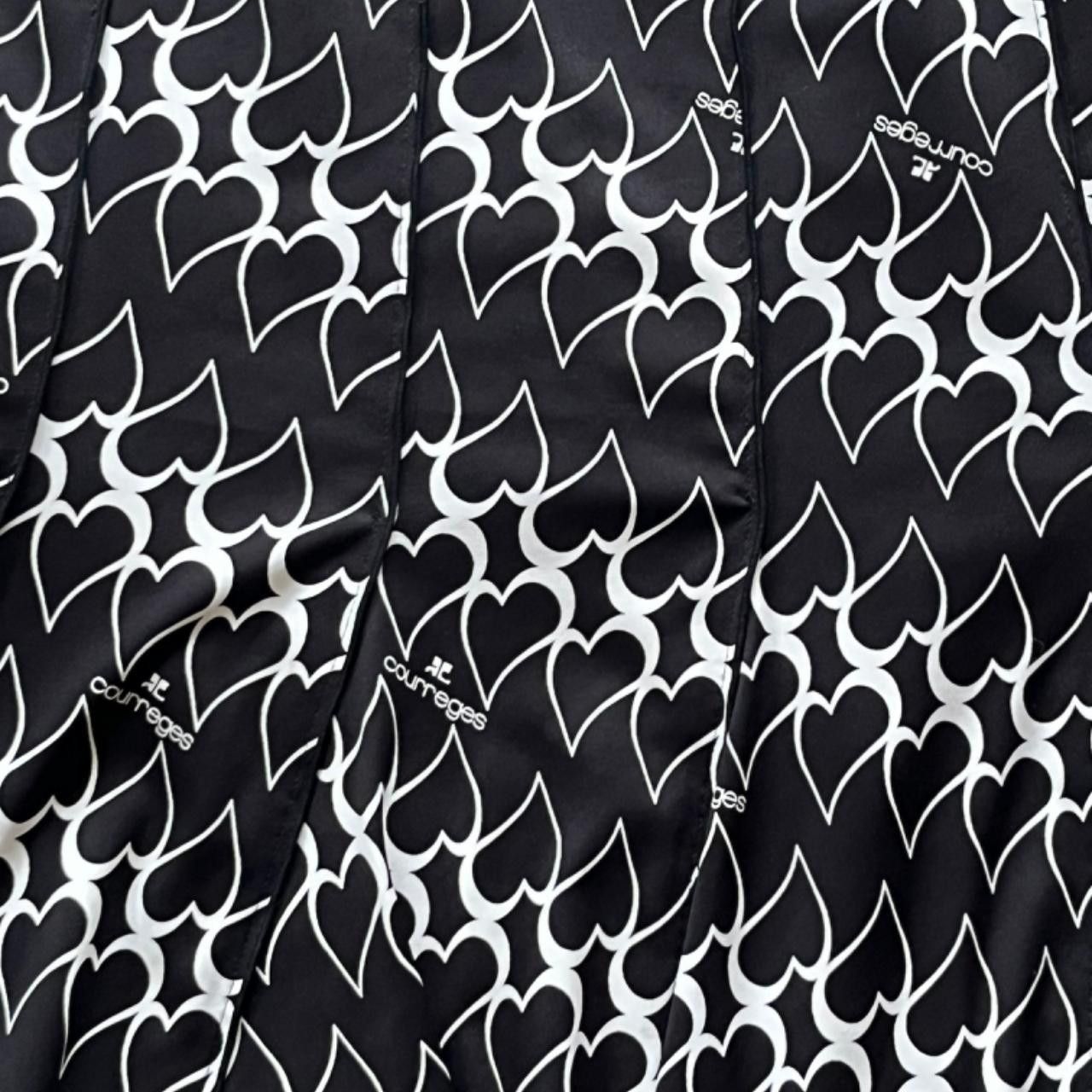 Courreges Courreges black and white heart print midi skirt Size 26" / US 2 / IT 38 - 3 Thumbnail