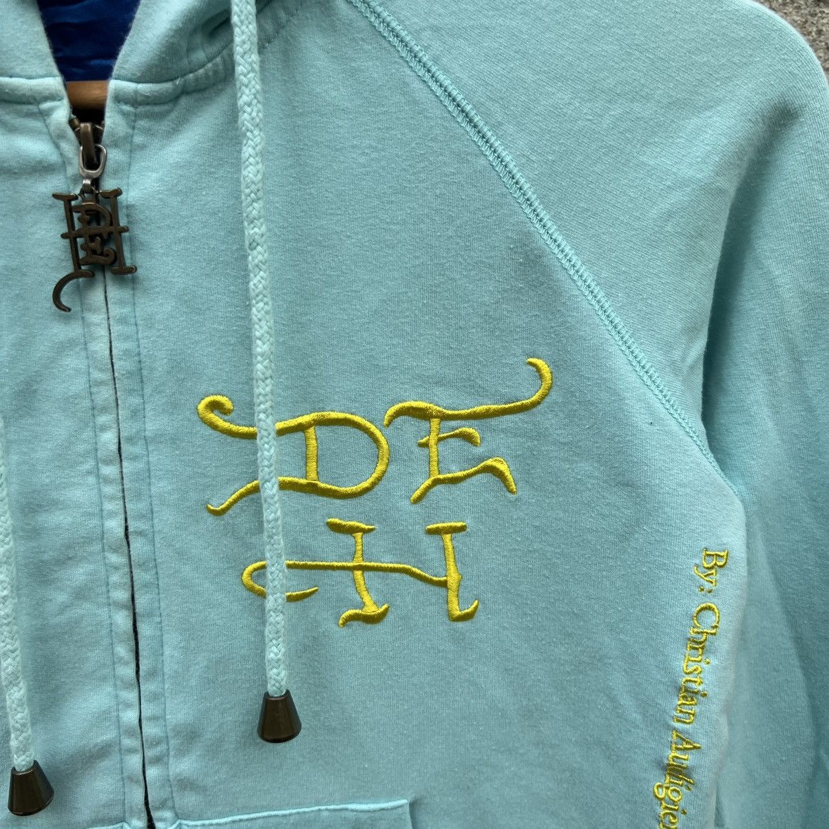 Ed Hardy “ED HARDY” NEON BLUE ZIP UP HOODIE Size XS / US 0-2 / IT 36-38 - 4 Thumbnail