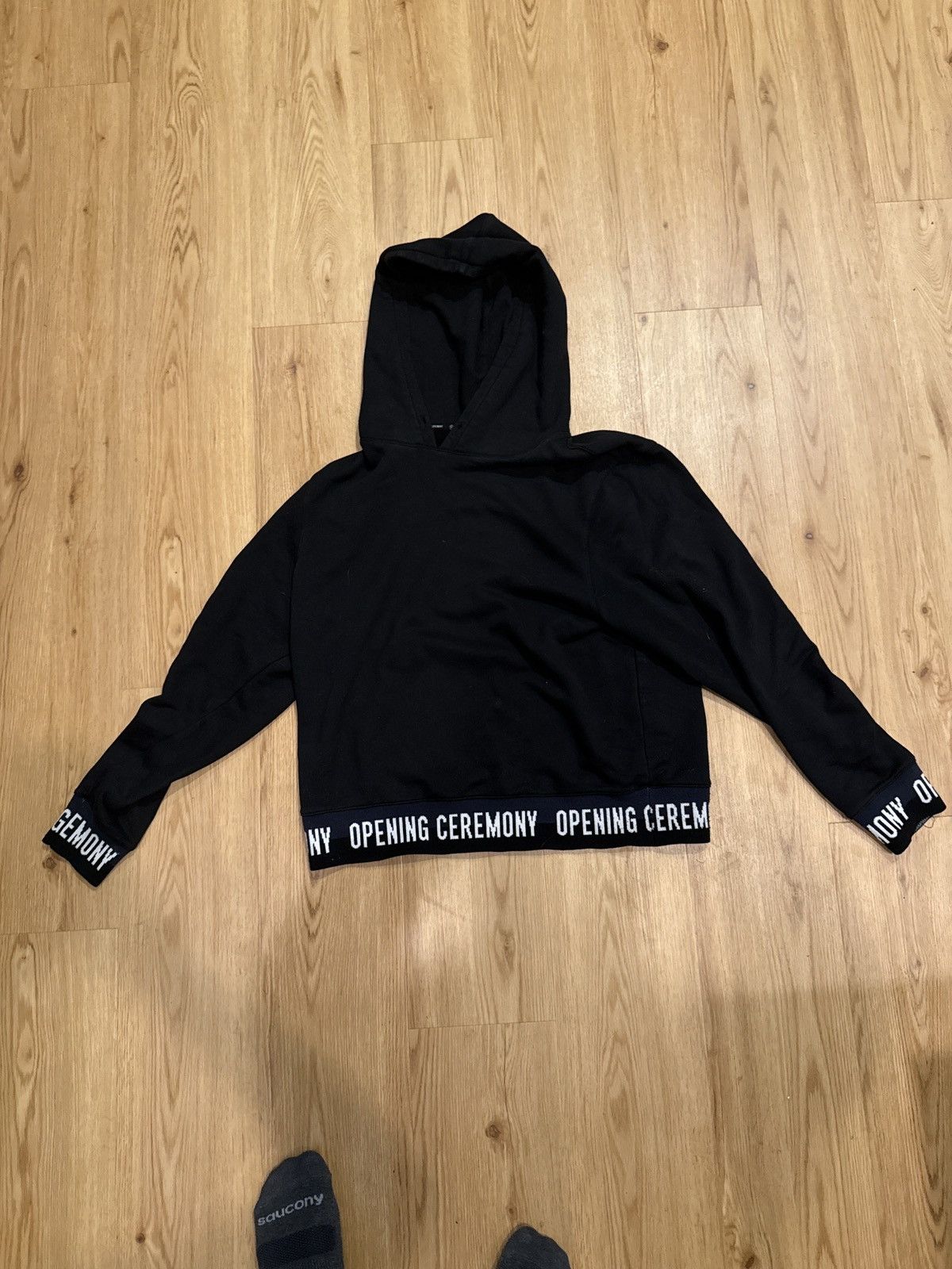 Opening Ceremony Opening Ceremony Logo Hoodie – Black Minimal Streetwear (M) Size US M / EU 48-50 / 2 - 1 Thumbnail