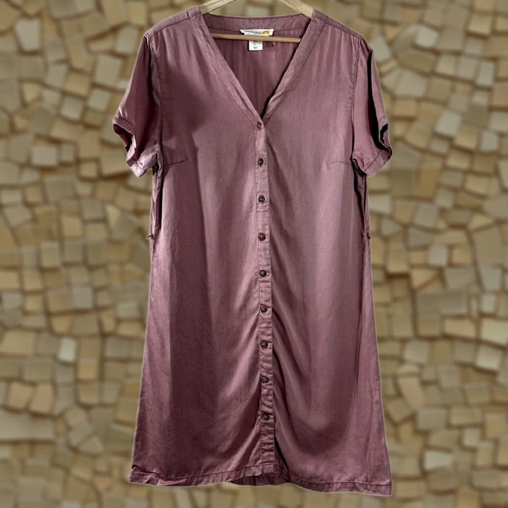 c&c california shirt dress C&C California Linen blend Shirt Dress Maxi Long Beige Neutral Minimalist  Size L