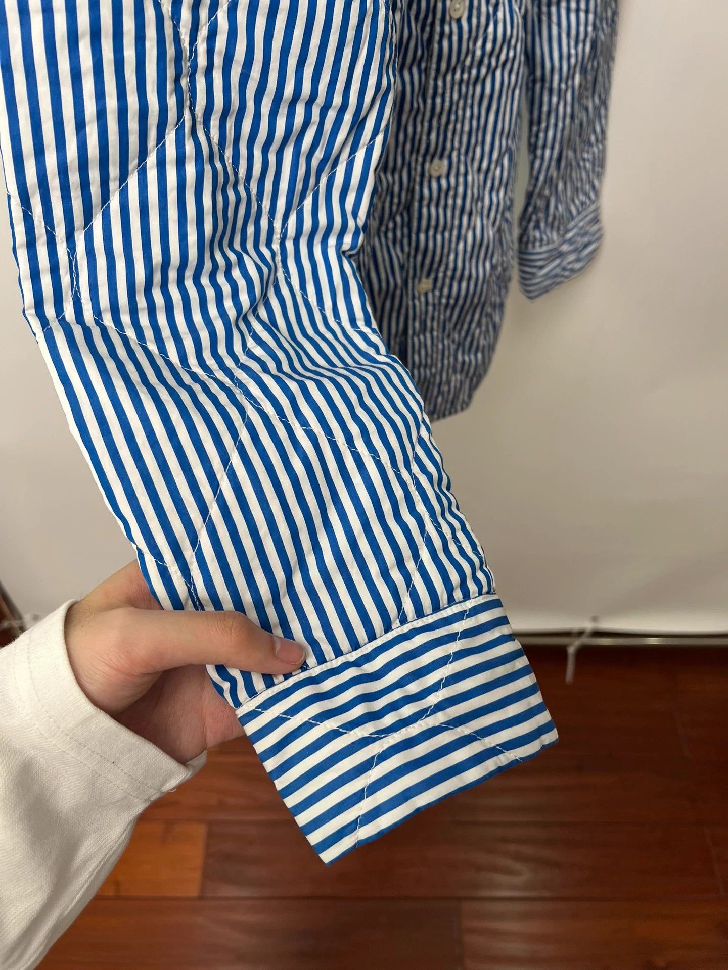 Dries Van Noten Dries Van Noten Blue Striped Diamond Check Light Cotton Shirt Size US S / EU 44-46 / 1 - 7 Thumbnail