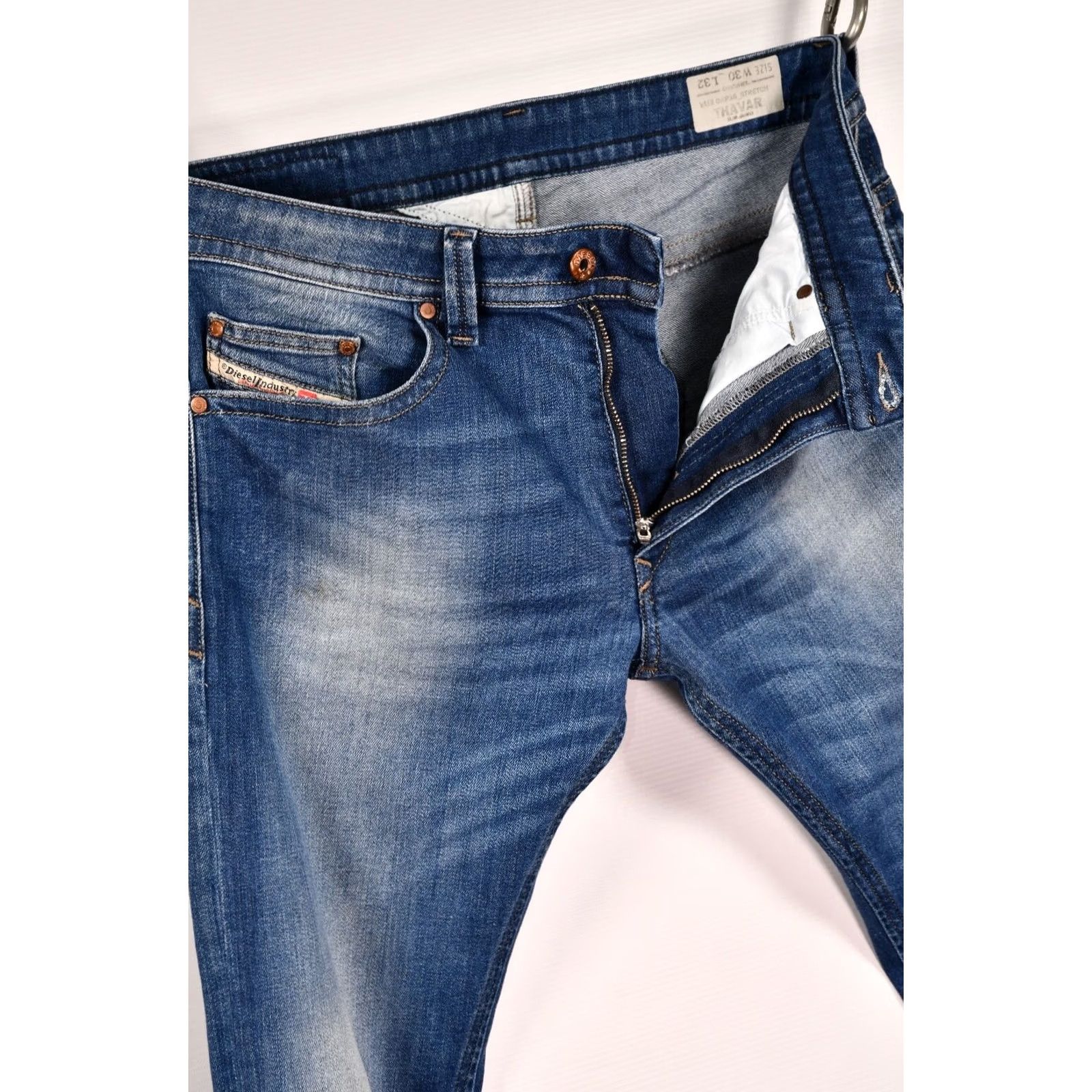 Diesel Diesel Thavar 0RP36_Stretch Slim-Skinny Jeans W30/L32 Men Blue 98% Cotton 2% Elastane Slim Regular Fit Denim Jeans Mens Size US 30 / EU 46 - 6 Thumbnail