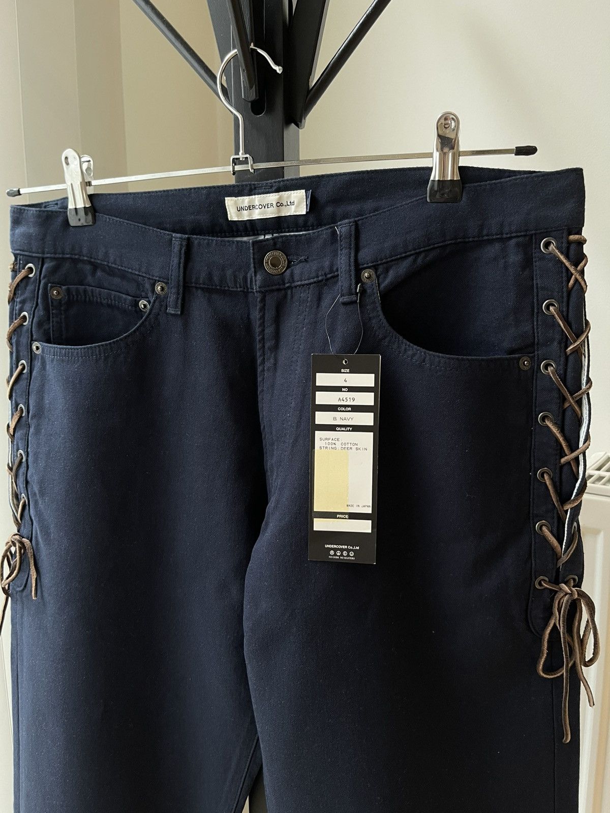 Undercover Undercover Summer Madness SS08 Navy Pants With Side Lace Up Size US 32 / EU 48 - 5 Thumbnail