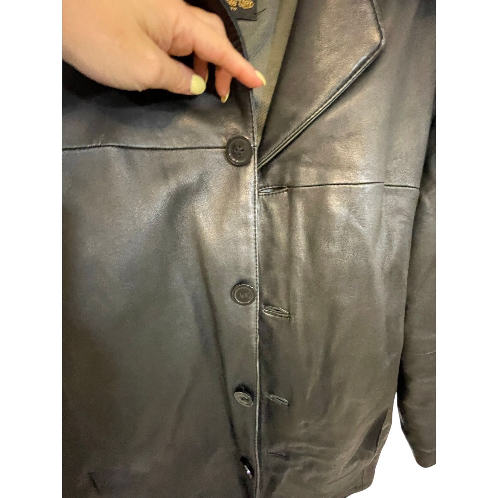 Wilsons Leather Pelle Studio Black Leather Jacket Men’s Vintage XL Western Size US XL / EU 56 / 4 - 5 Thumbnail