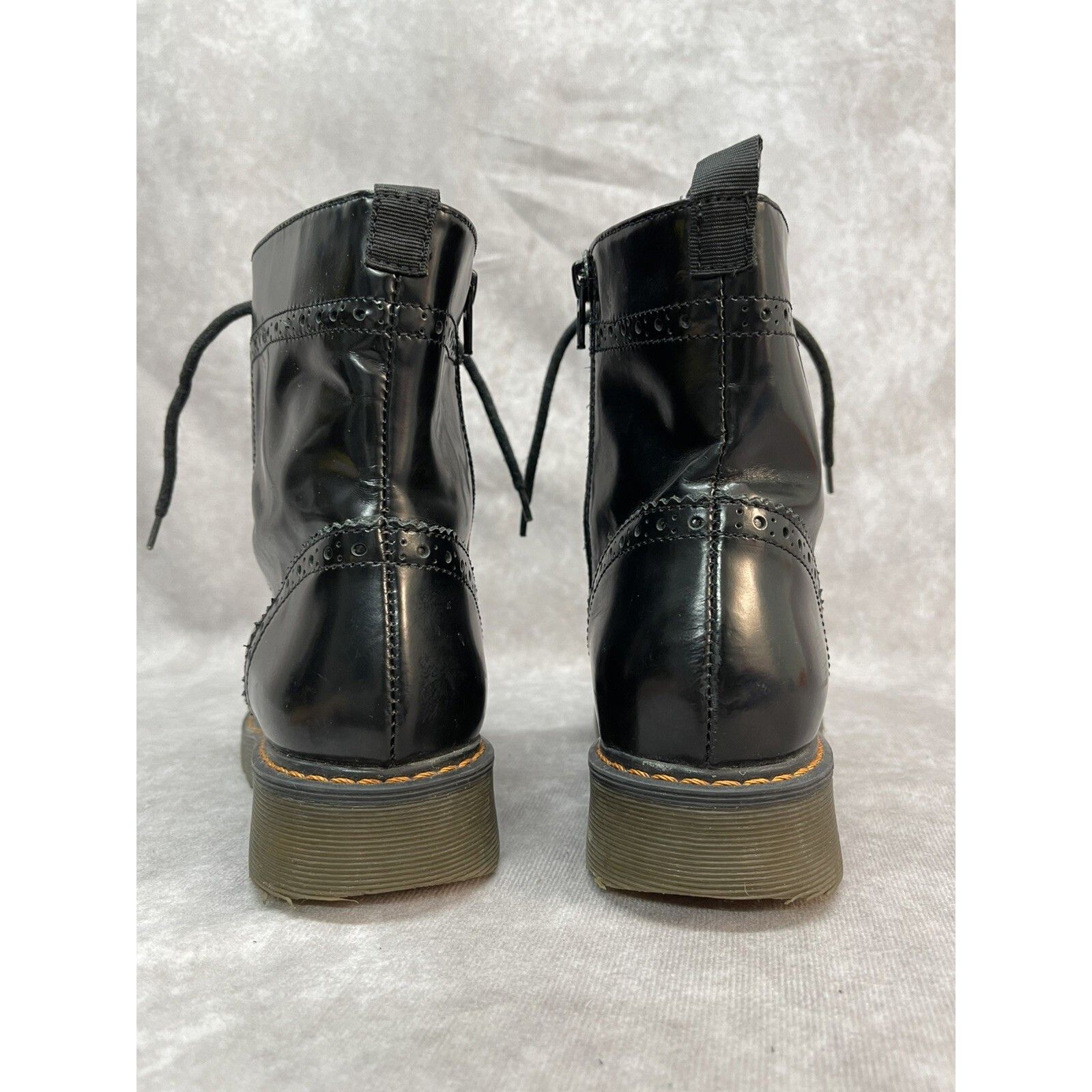 Barneys New York Barneys New York Woman’s Brogue Combat Boots Lace Side Zip M Size US 5 / IT 35 - 9 Thumbnail