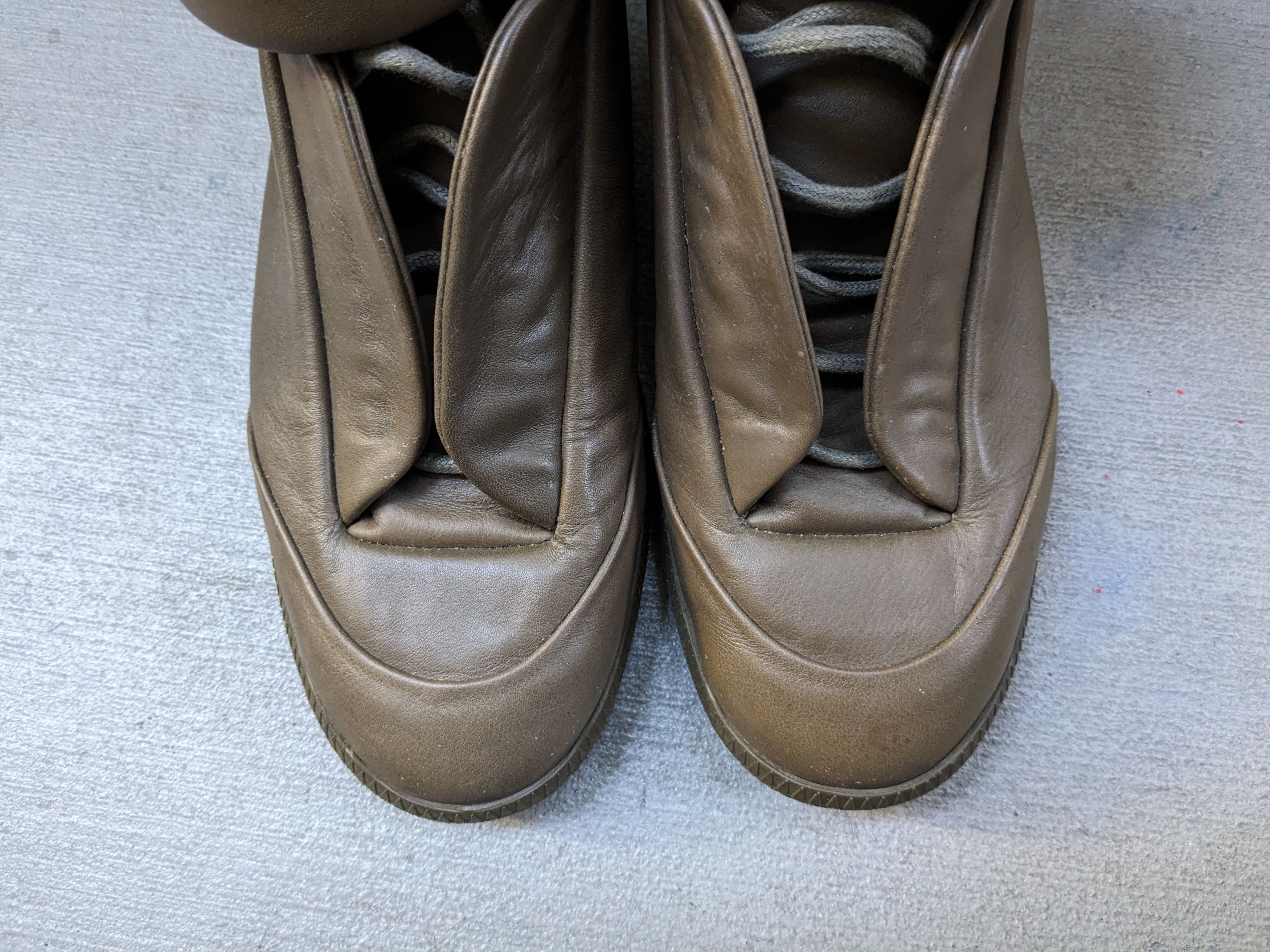 Maison Margiela Maison Margiela Future 9 Olive Green Leather High Tops Size US 9 / EU 42 - 4 Thumbnail