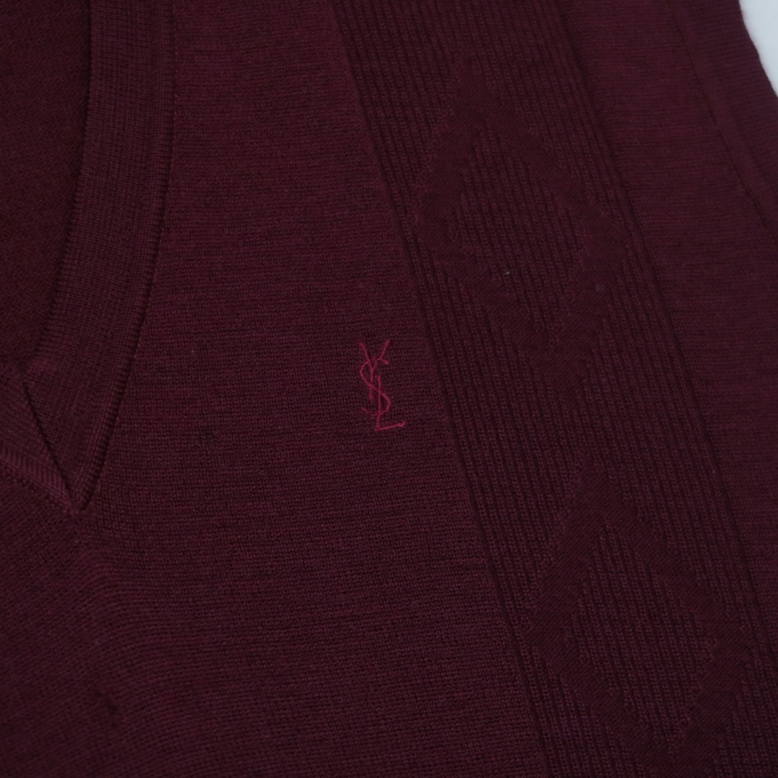 Yves Saint Laurent Vintage 90s YSL Tricots Distressed Knit Cable Vest Size US M / EU 48-50 / 2 - 5 Thumbnail