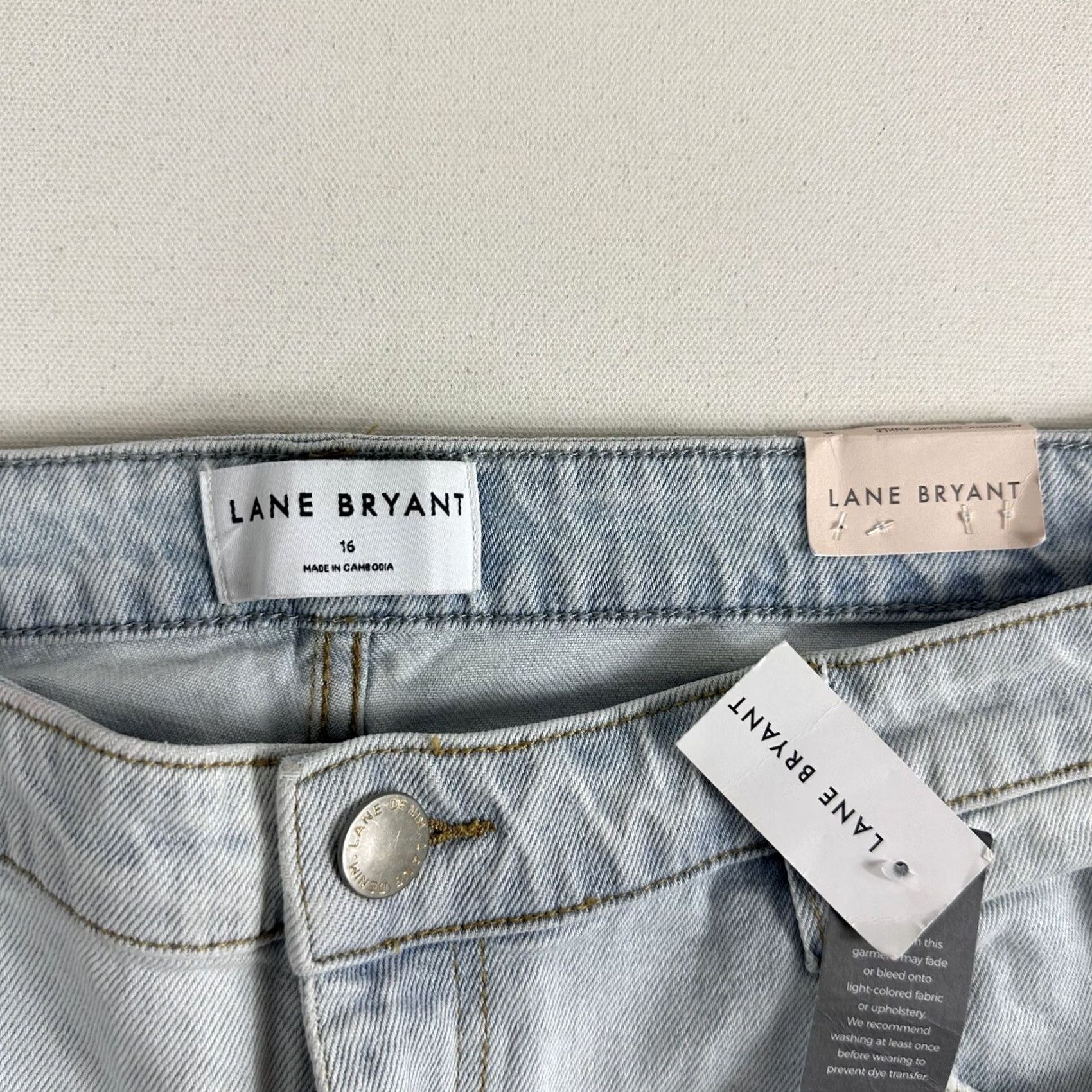 Vintage Lane Bryant Jeans Women 16 Mid Rise Straight Ankle Light Wash Blue signature Fit Denim Pants Size 38" / US 16 / IT 52 - 7 Thumbnail