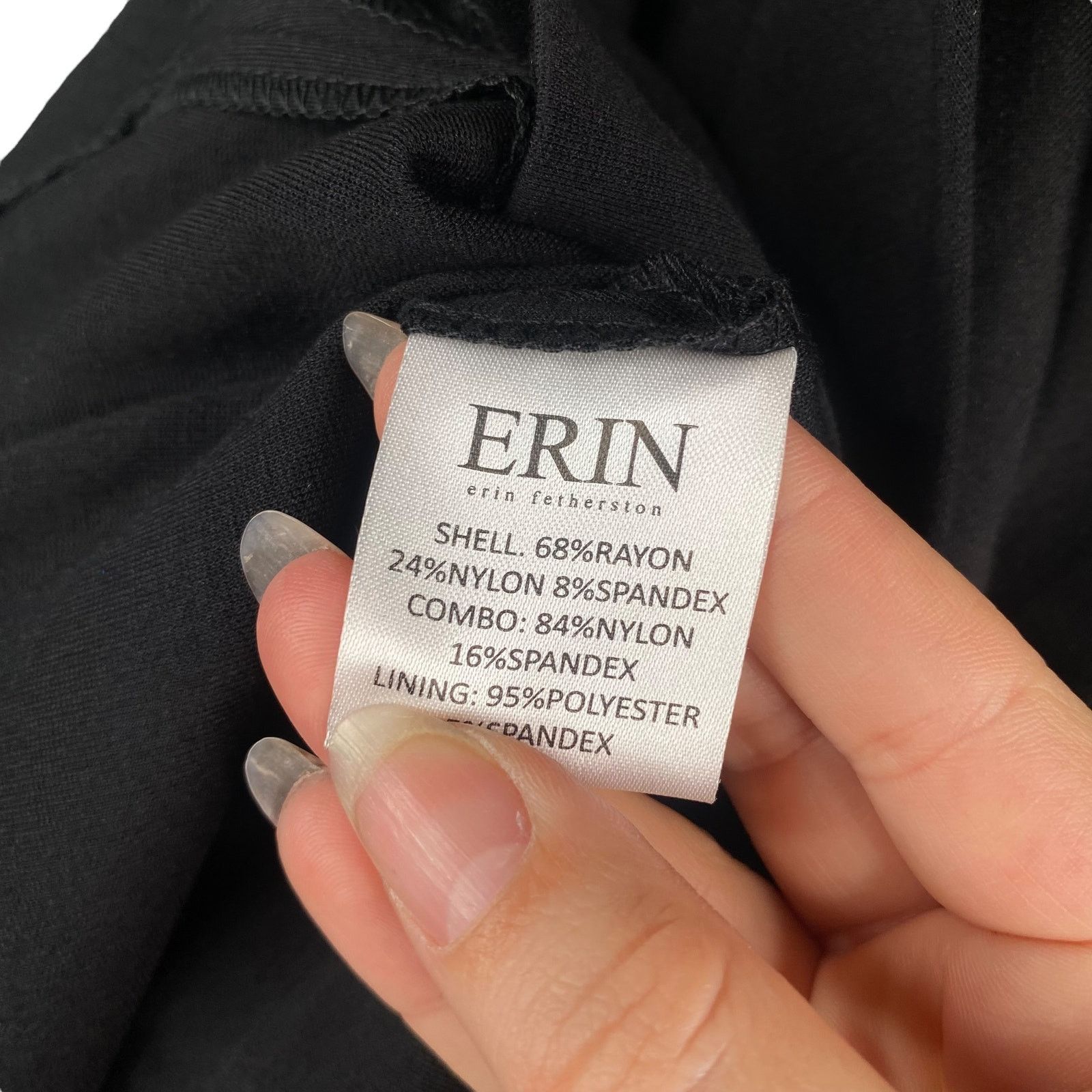 Anthropologie Erin Fetherston Black Ponte Mesh Fit & Flare Dress - Size 6 Size M / US 6-8 / IT 42-44 - 8 Thumbnail