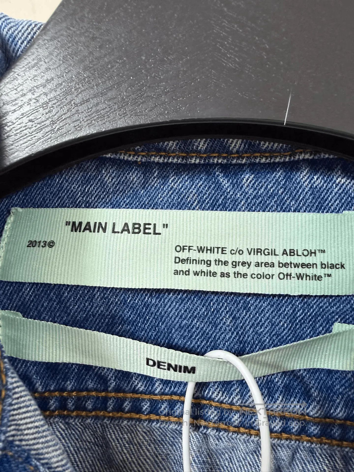 Japanese Brand Off-White Arrow Logo Blue Denim Jacket. Size XS / US 0-2 / IT 36-38 - 3 Thumbnail