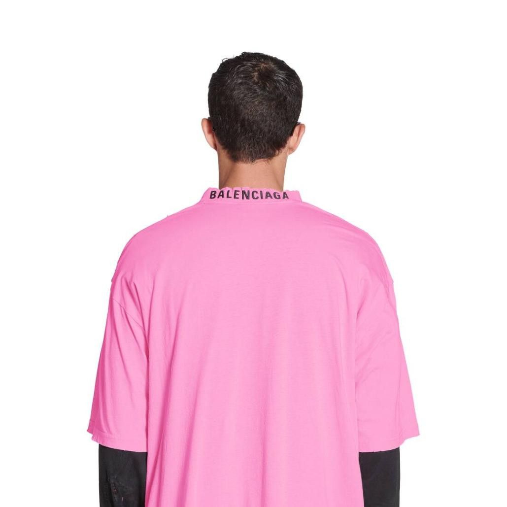 Balenciaga o1bcso1str1224 Unisex T-Shirt Medium Fit in Pink Size US M / EU 48-50 / 2 - 6 Thumbnail