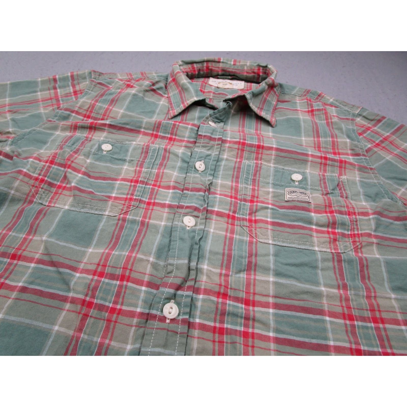 Ralph Lauren DENIM & SUPPLY RALPH LAUREN Shirt Mens Large Blue Plaid Button-Up Short Sleeve - Casual Workwear, 100% Cotton Size US L / EU 52-54 / 3 - 2 Thumbnail