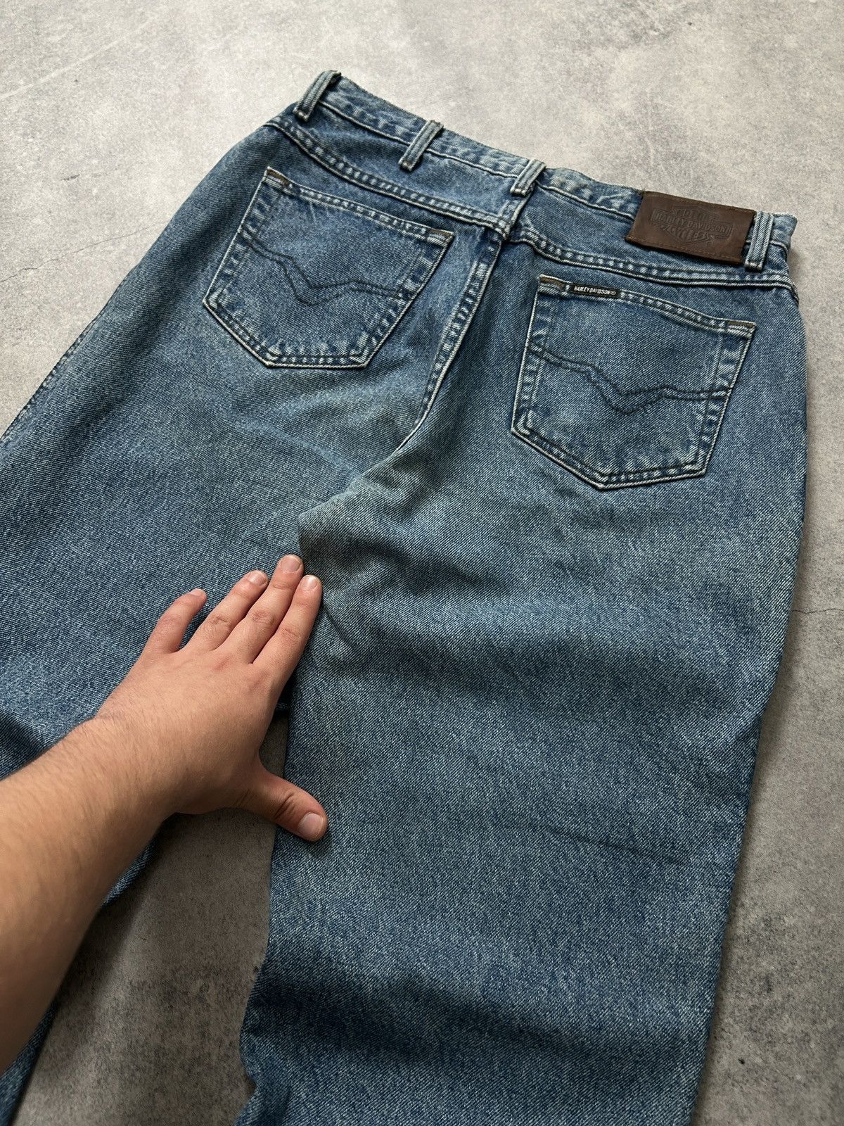 Harley Davidson Vintage Harley Davidson blue denim jeans mens made in usa Size US 34 / EU 50 - 5 Thumbnail