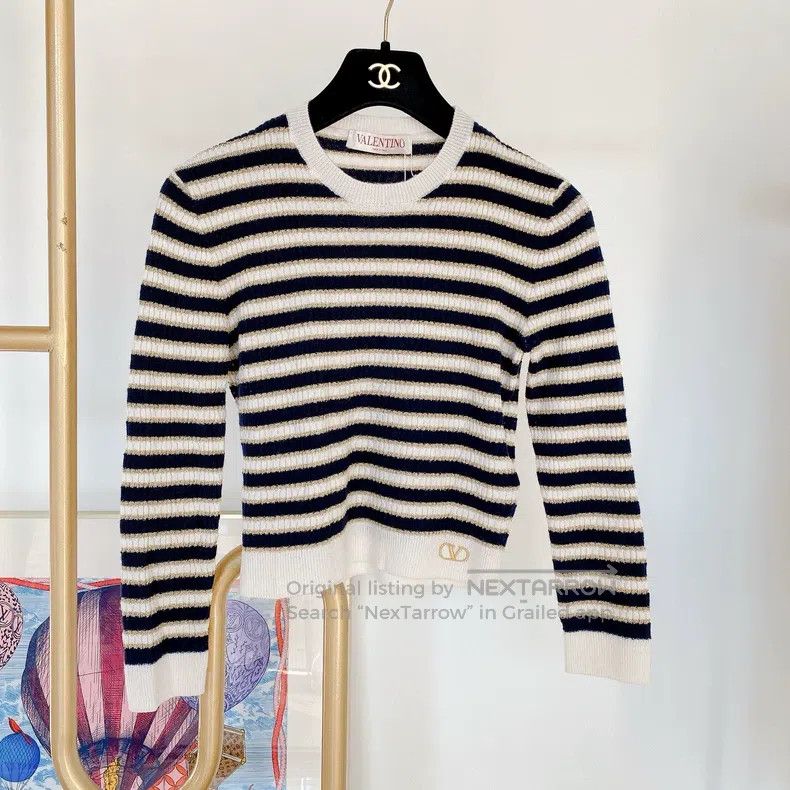 Valentino Valentino Striped knit top Size M / US 6-8 / IT 42-44 - 1 Thumbnail