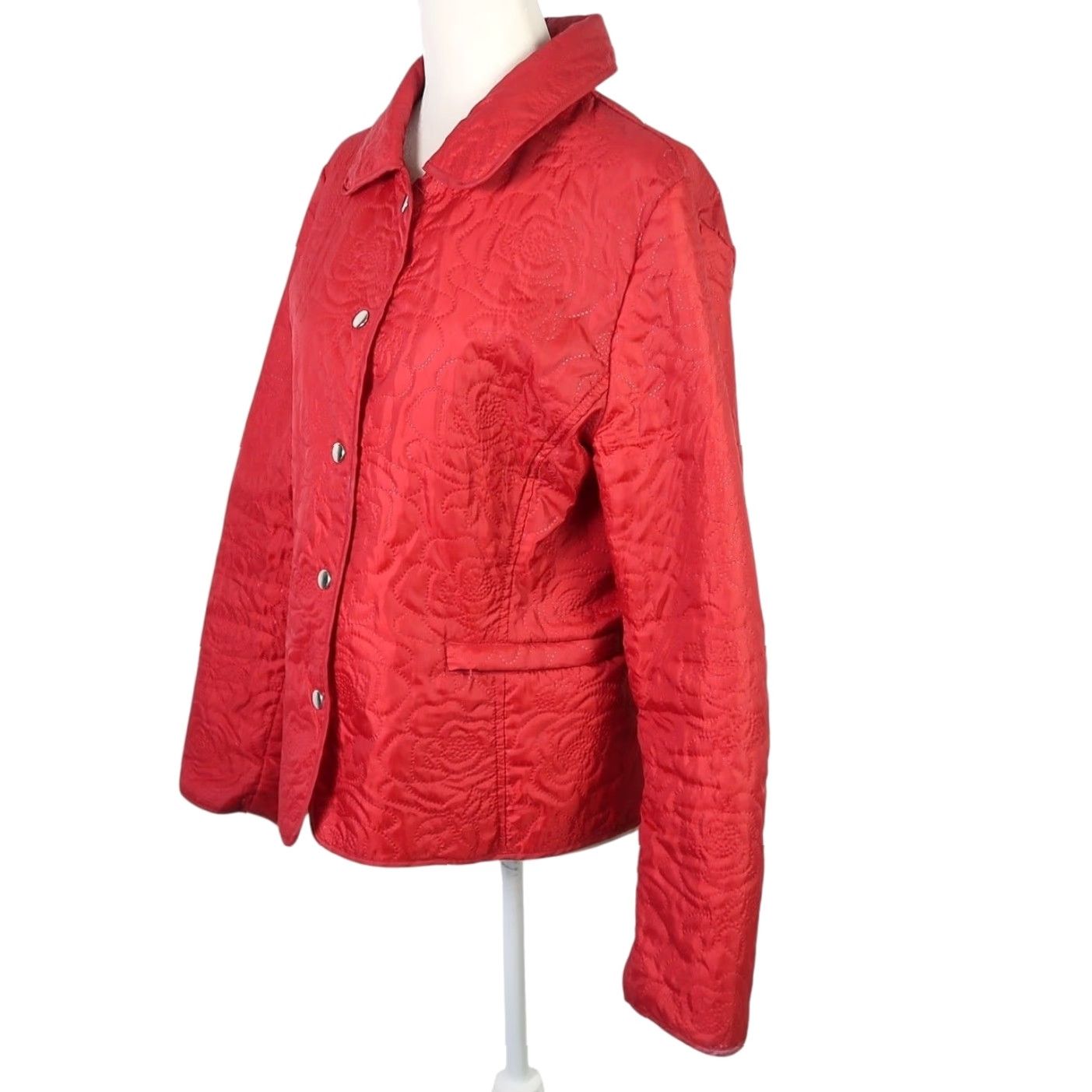 VINTAGE JG HOOK Jacket Floral Windbreaker Red M Womens