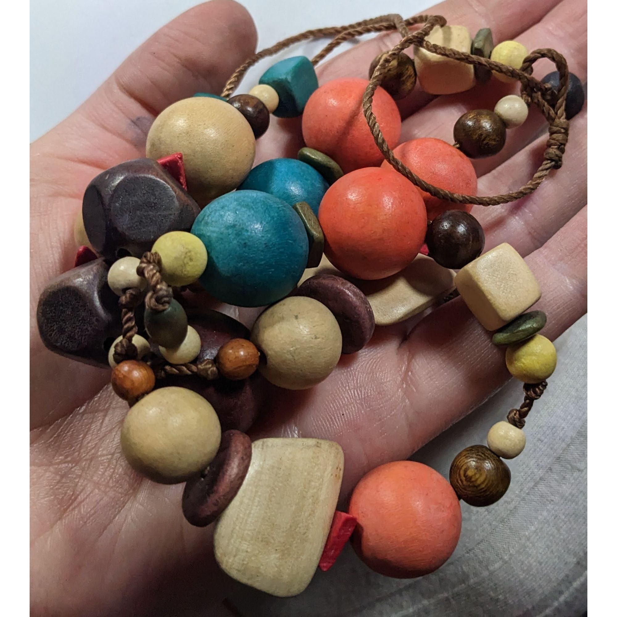 Other Rainbow Chunky Wood Beaded Statement Necklace Size ONE SIZE - 7 Thumbnail