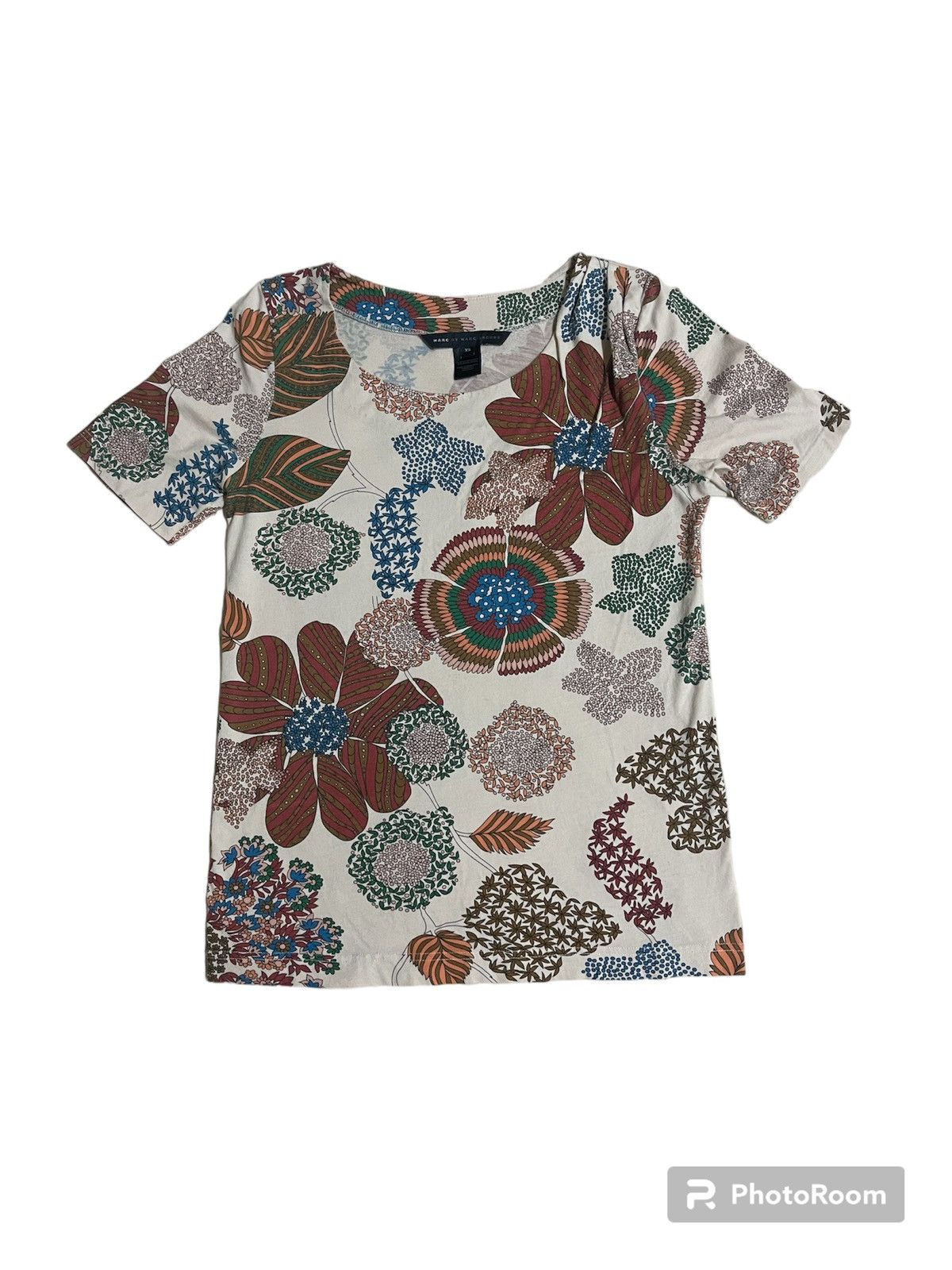 Marc Jacobs × Marc by Marc Jacobs Marc Jacobs Floral Abstract T Shirt Size XS / US 0-2 / IT 36-38 - 14 Thumbnail