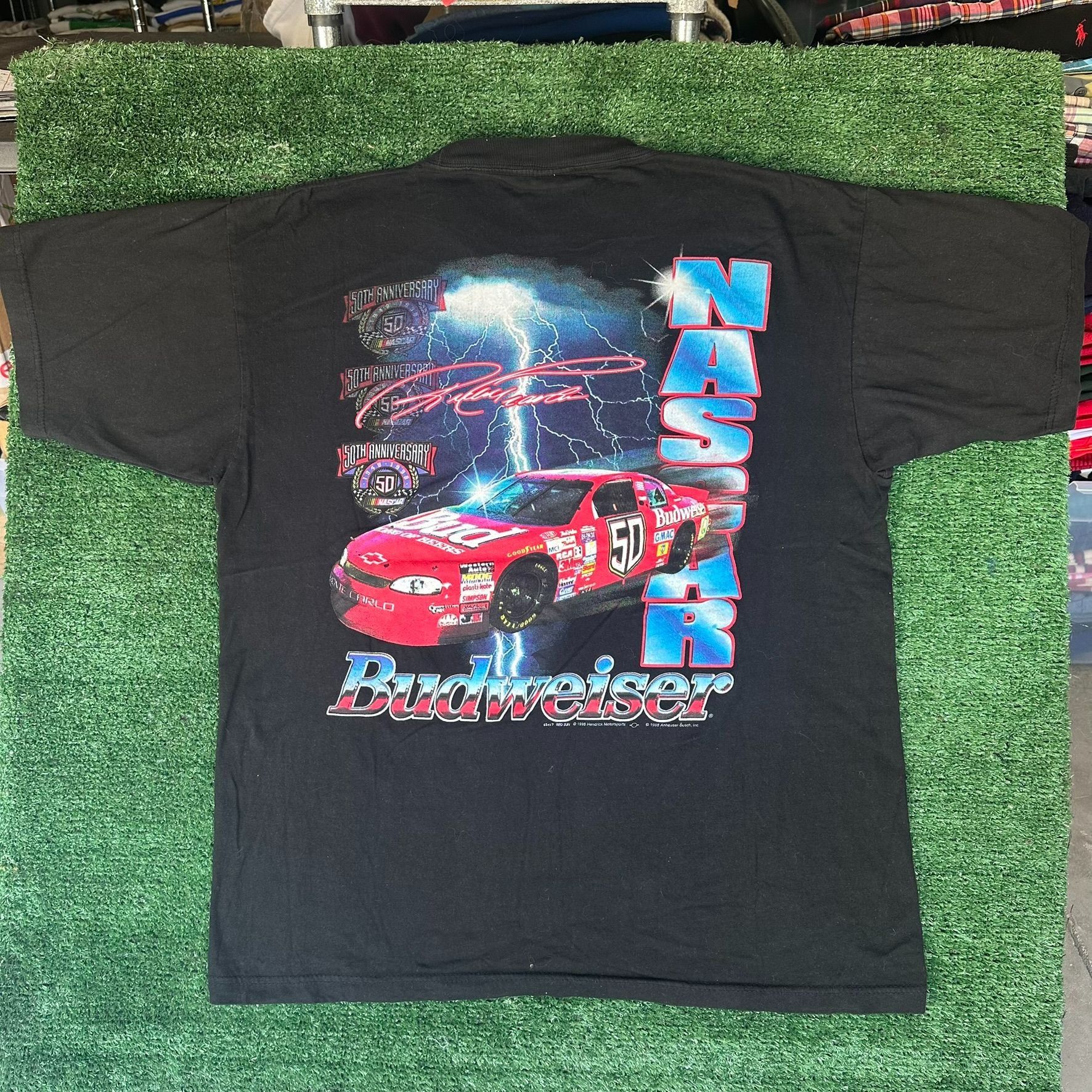 Budweiser Vintage 90s NASCAR Budweiser Racing T-Shirt 1998 Grunge Stre Size US L / EU 52-54 / 3 - 1 Thumbnail