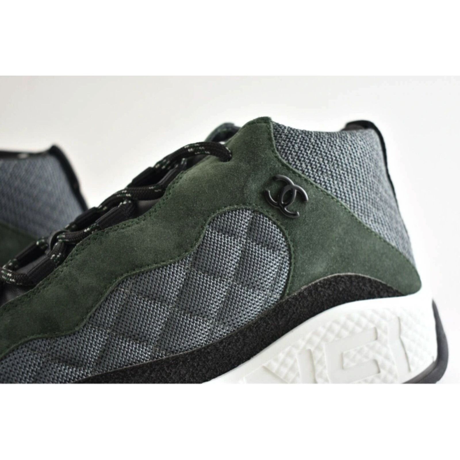 Chanel Chanel Suede CC Logo Lace Up Mid Top Trainer Sneaker 44 11 Size US 11 / EU 44 - 9 Thumbnail