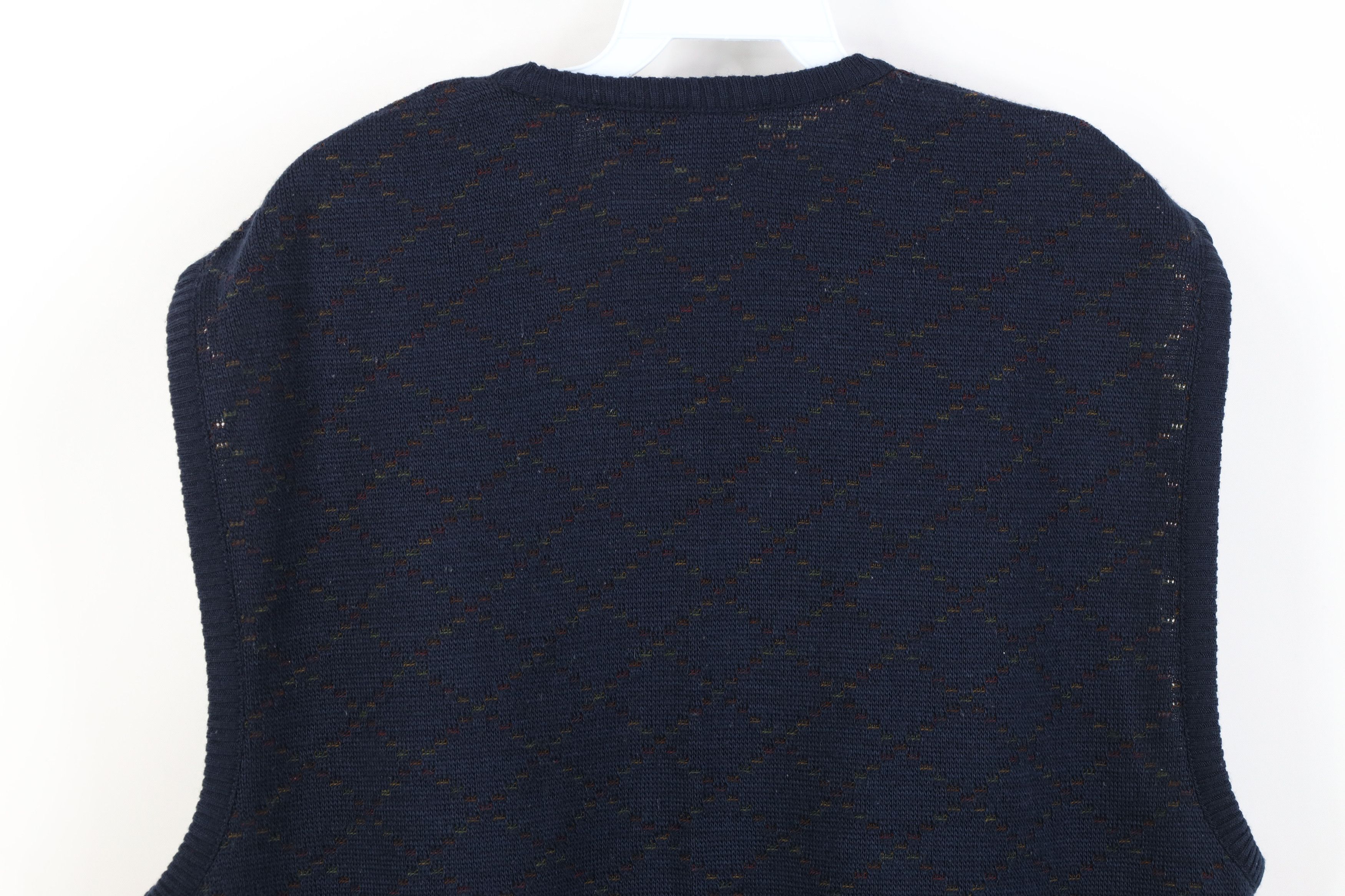 Vintage Vintage 90s Streetwear Argyle Wool Blend Knit Sweater Vest Size US L / EU 52-54 / 3 - 7 Thumbnail