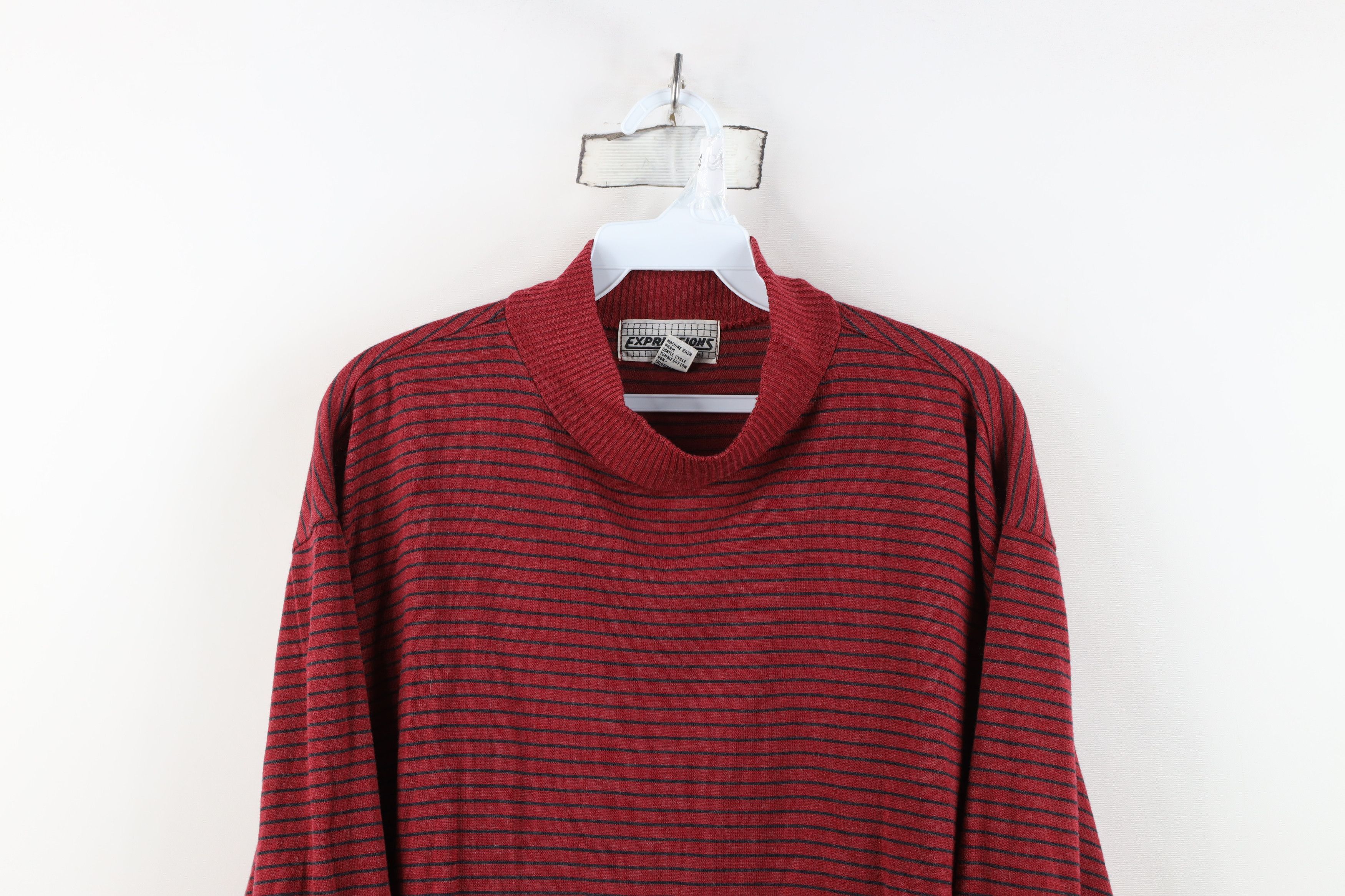 Vintage Vintage 90s Streetwear Blend Knit Striped Pullover T-Shirt Size XL / US 12-14 / IT 48-50 - 2 Thumbnail