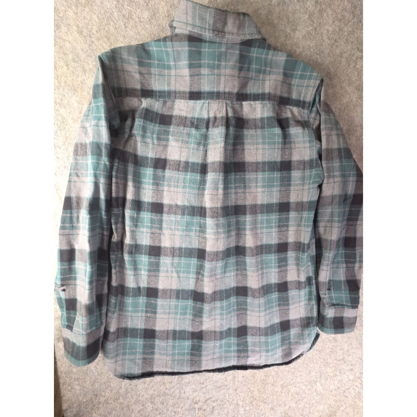 Vintage LL Bean Mens Shirt Gray Green Plaid Traditional Fit Chamois Cotton Distressed Button-Up Long Sleeve 2XL Tall Size US XXL / EU 58 / 5 - 4 Thumbnail