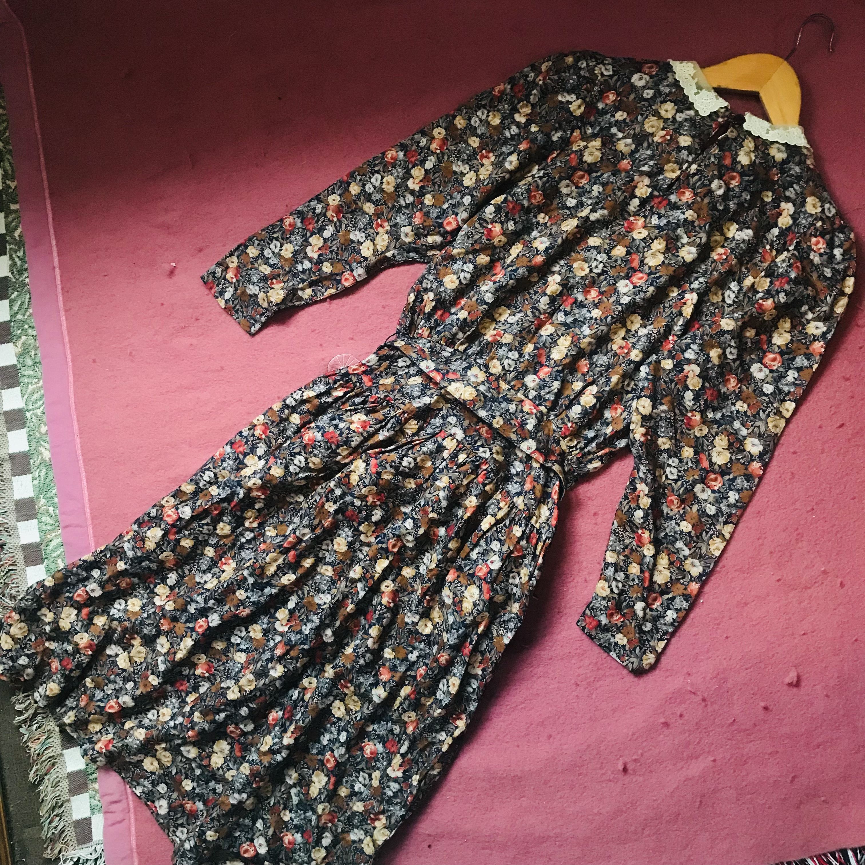 Vintage Vintage Lace Collar Floral Dress Size S / US 4 / IT 40 - 4 Thumbnail