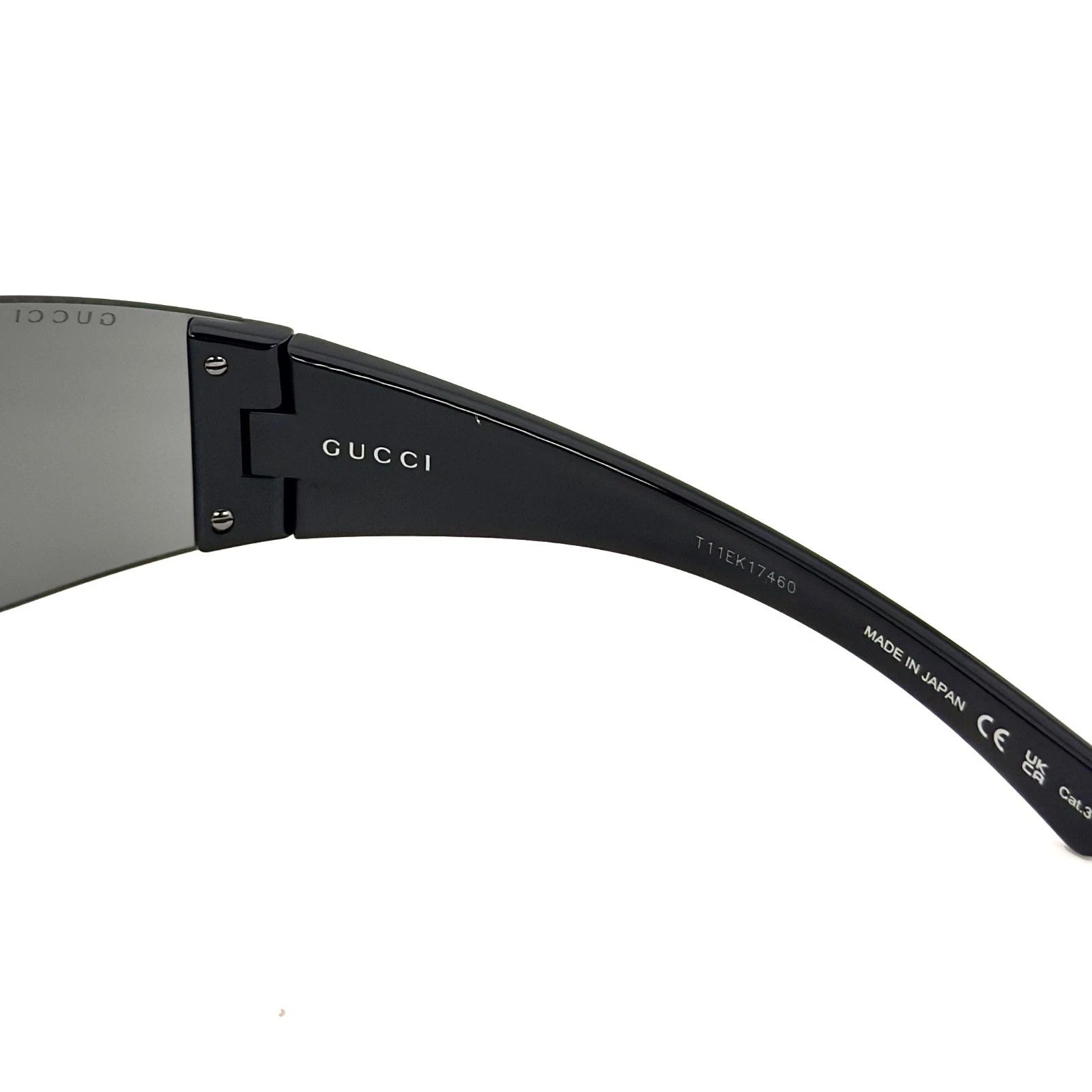 Gucci GUCCI GG1958S Black Narrow Wrap 1958 Logo Sunglass 001 Size ONE SIZE - 7 Thumbnail