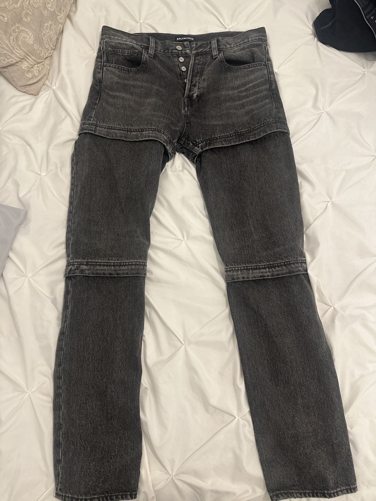 Balenciaga Balenciaga zip denim black/grey | Grailed