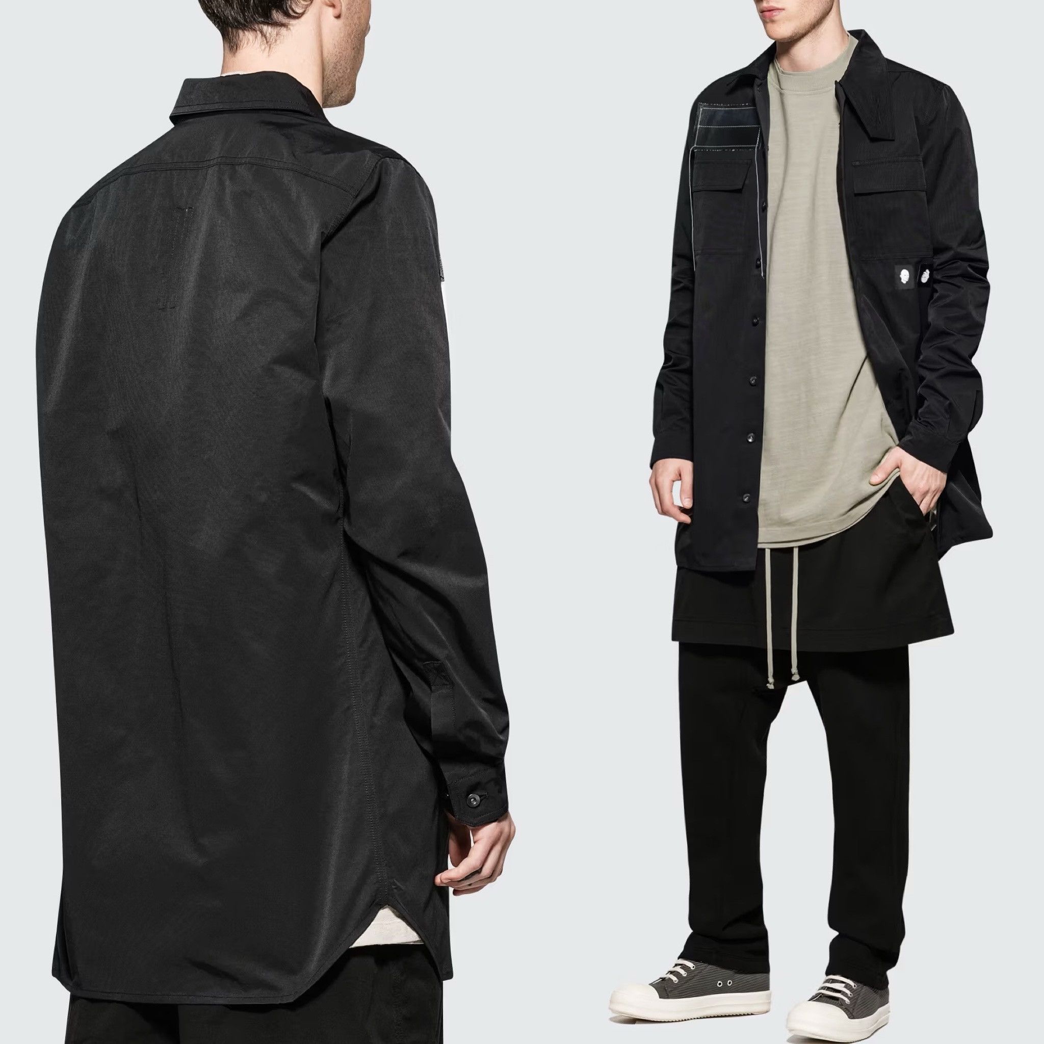 Rick Owens Rick Owens FW17 DRKSHDW Patch Field Shirt Jacket Black Size US M / EU 48-50 / 2 - 2 Thumbnail