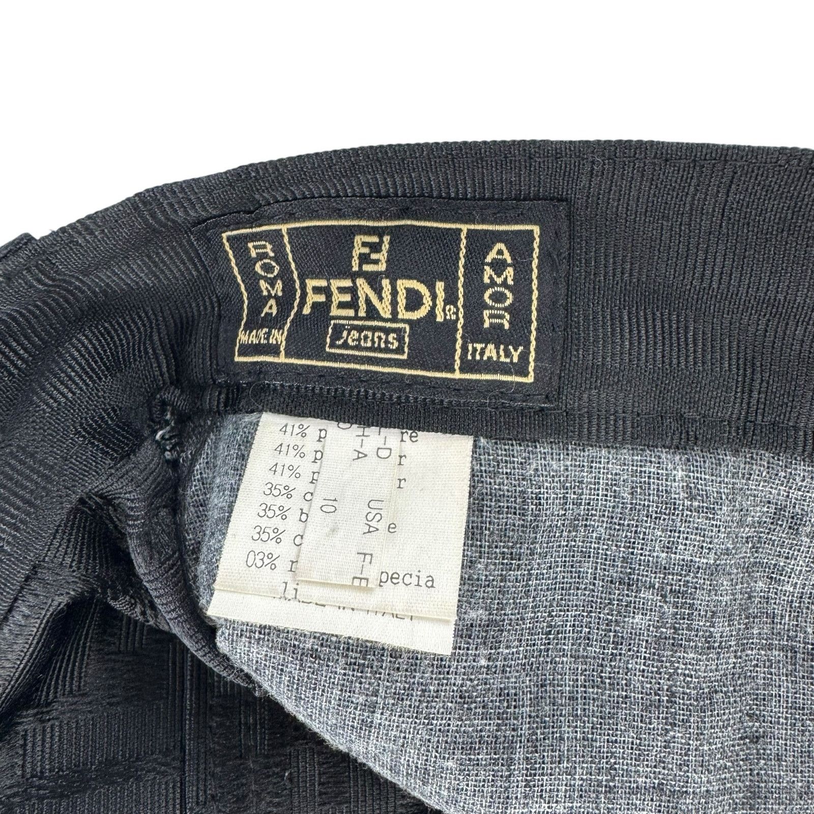 Fendi Fendi Vintage Cropped Black Zucca Print Pant Size 27" / US 4 / IT 40 - 5 Thumbnail